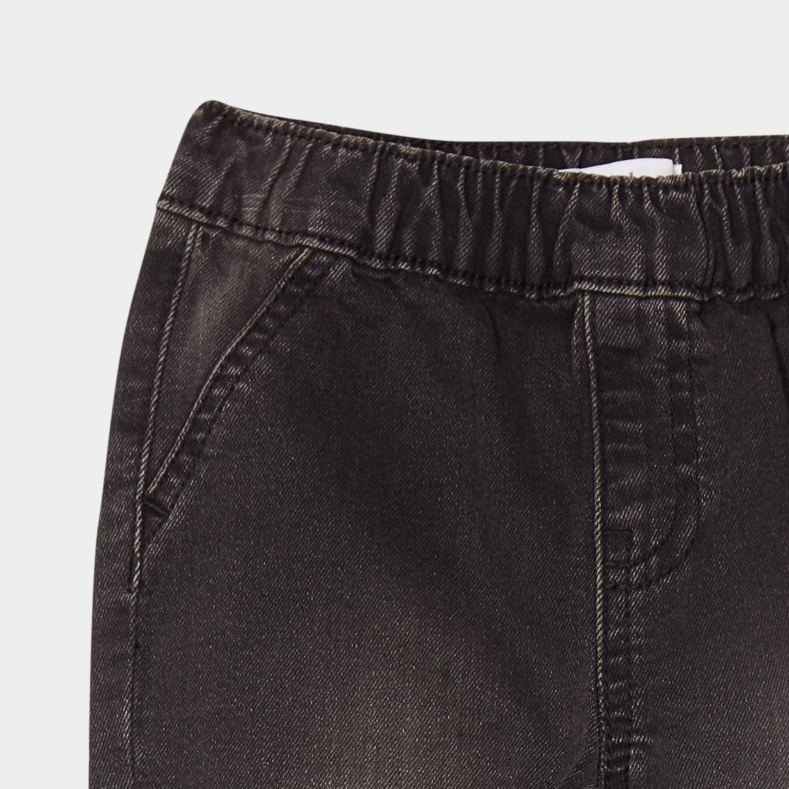 Jeans jogger bas &eacute;lastiqu&eacute; coton denim noir b&eacute;b&eacute; gar&ccedil;on