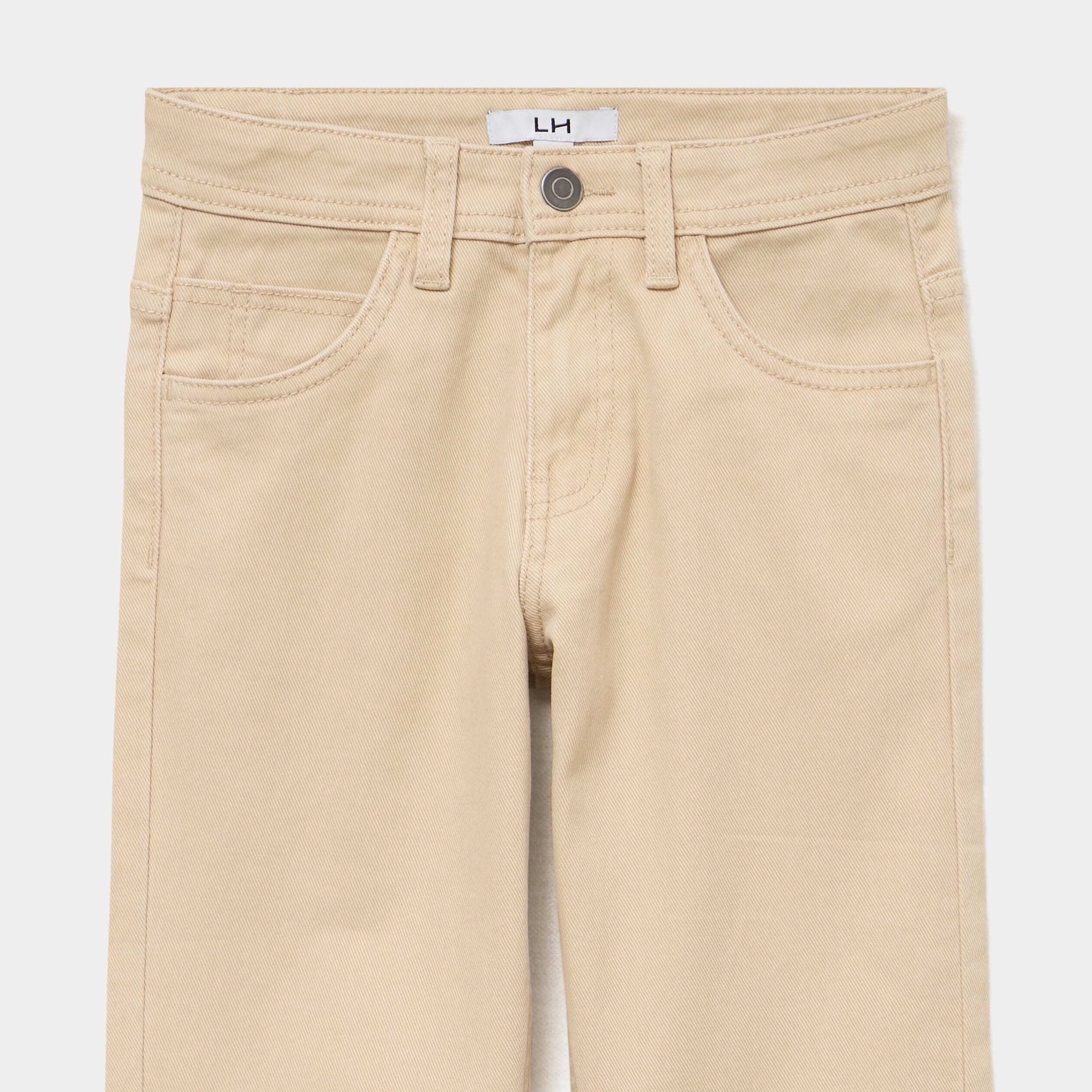 Pantalon regular coton majoritaire beige gar&ccedil;on