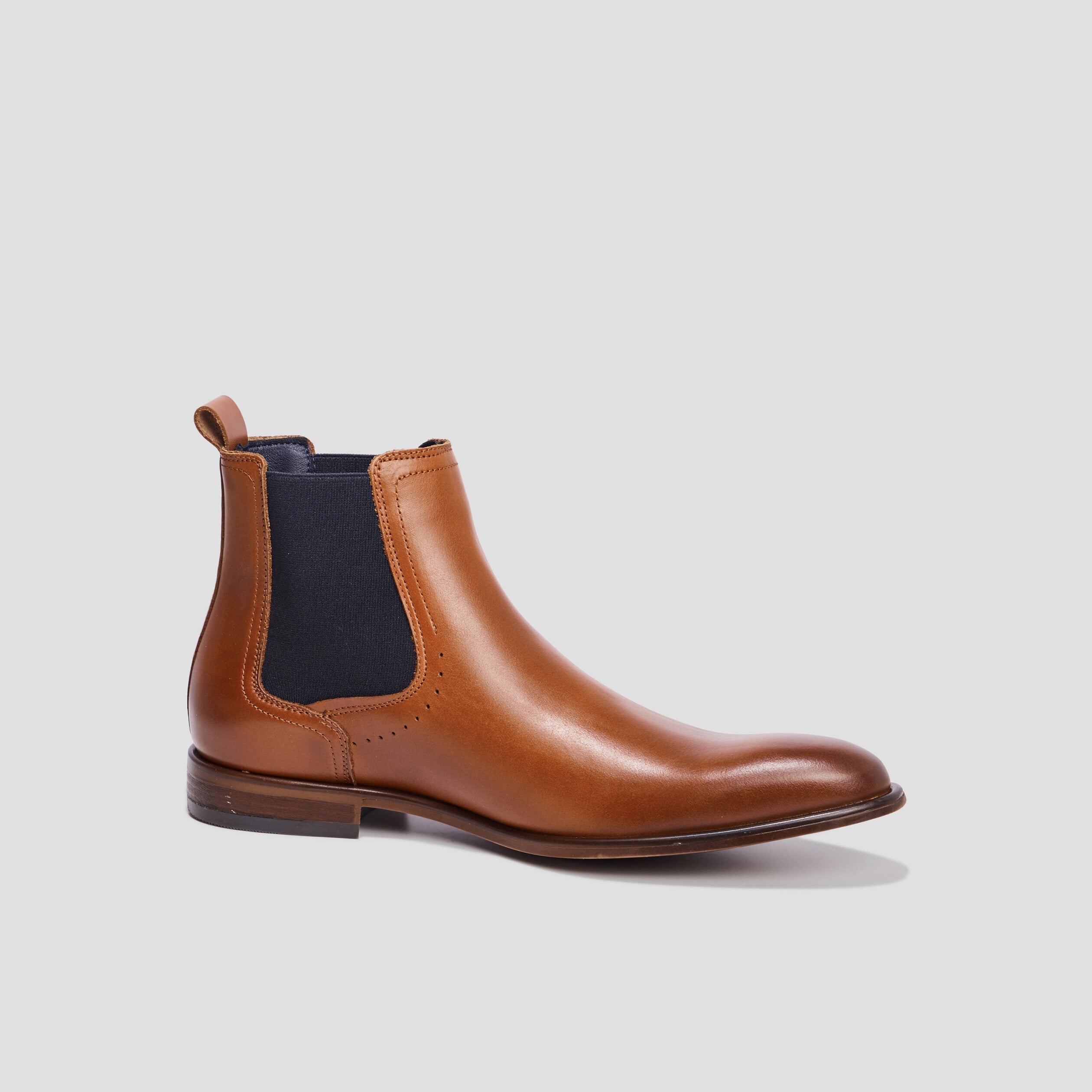 Bottines chelsea en cuir marron cognac homme