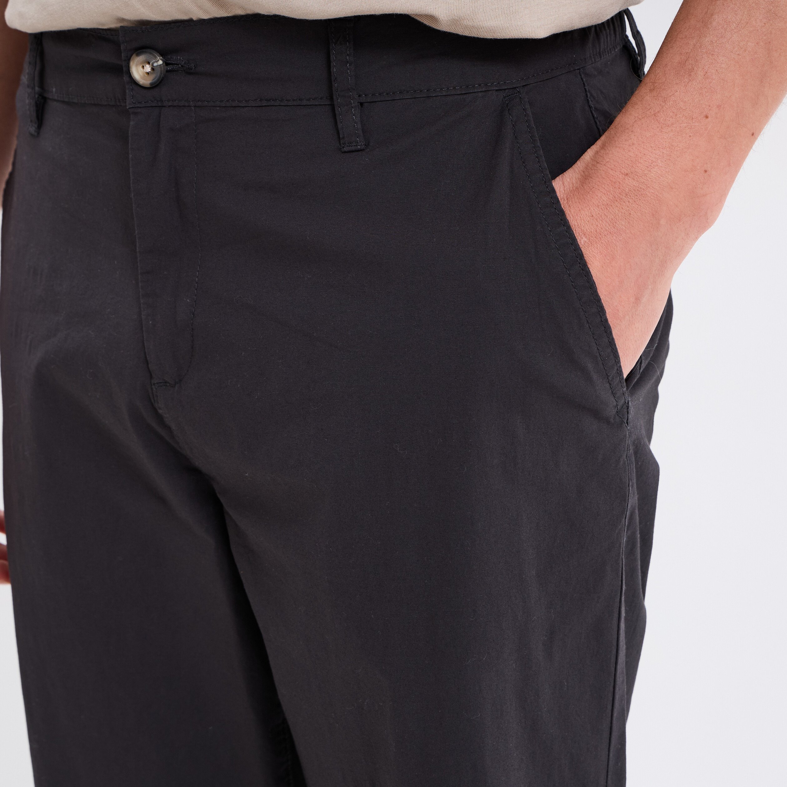 pantalon chino relax coton gris fonce homme Pantalon chino relax coton gris foncé homme