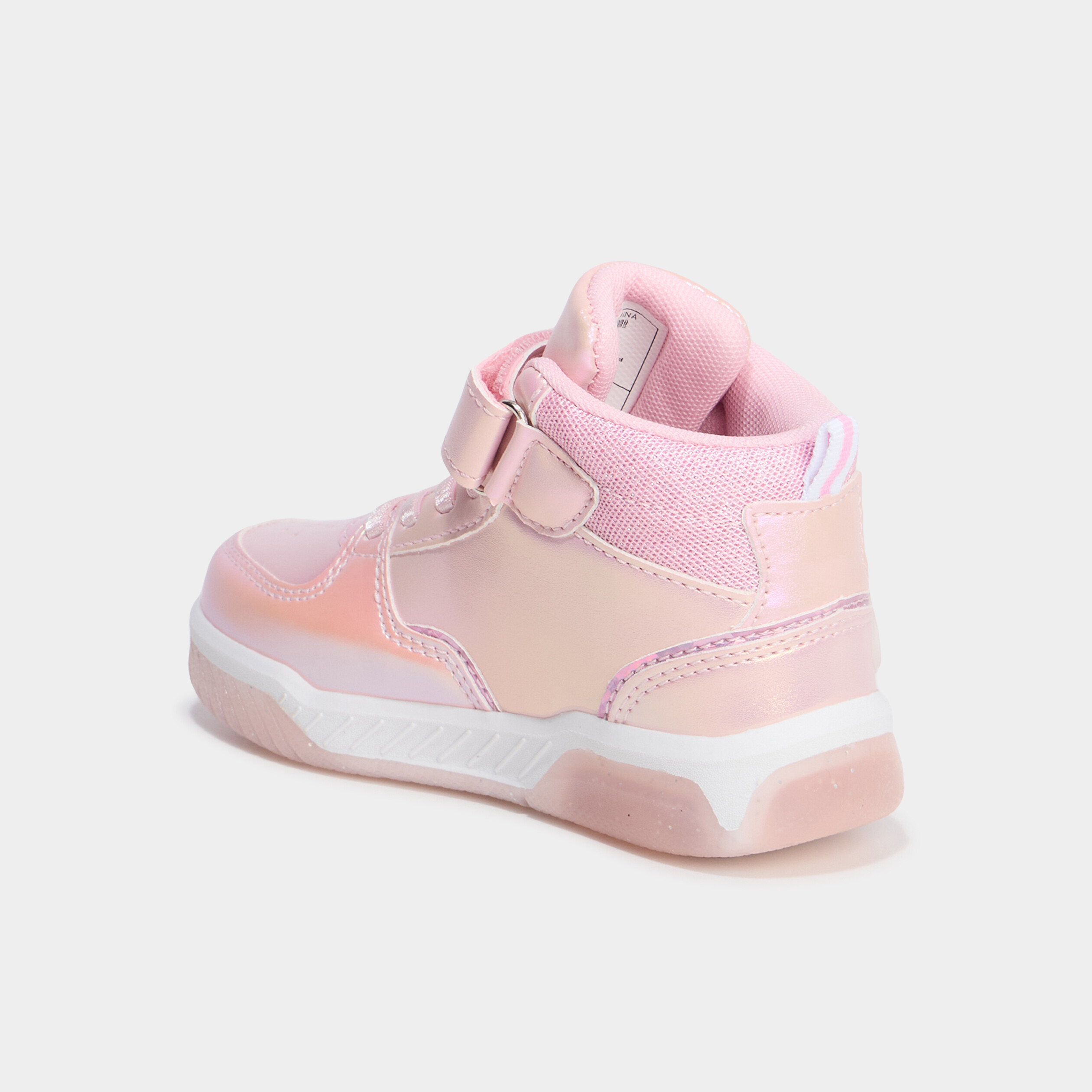 Baskets montantes lumineuses rose fille