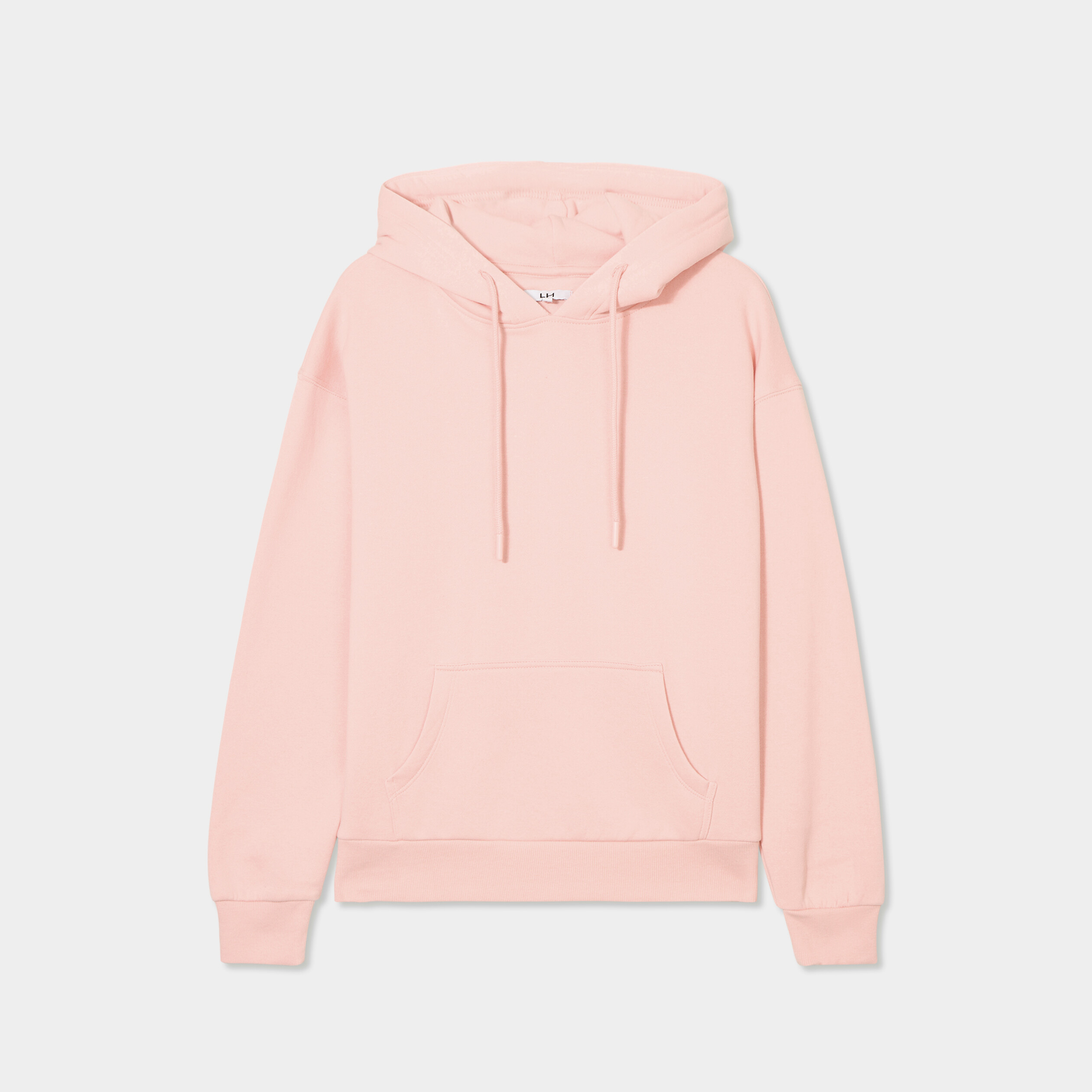 Sweat hoodie molleton &agrave; capuche rose poudr&eacute;e femme