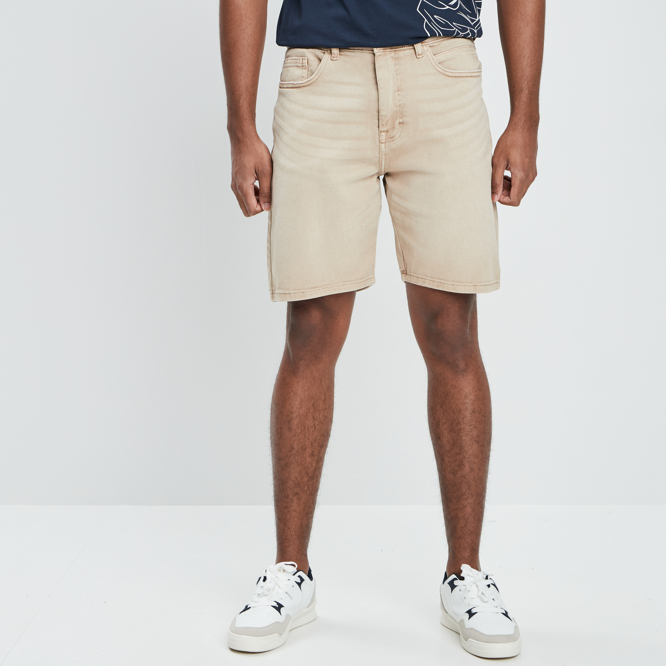 Bermuda coupe droite en coton sable homme