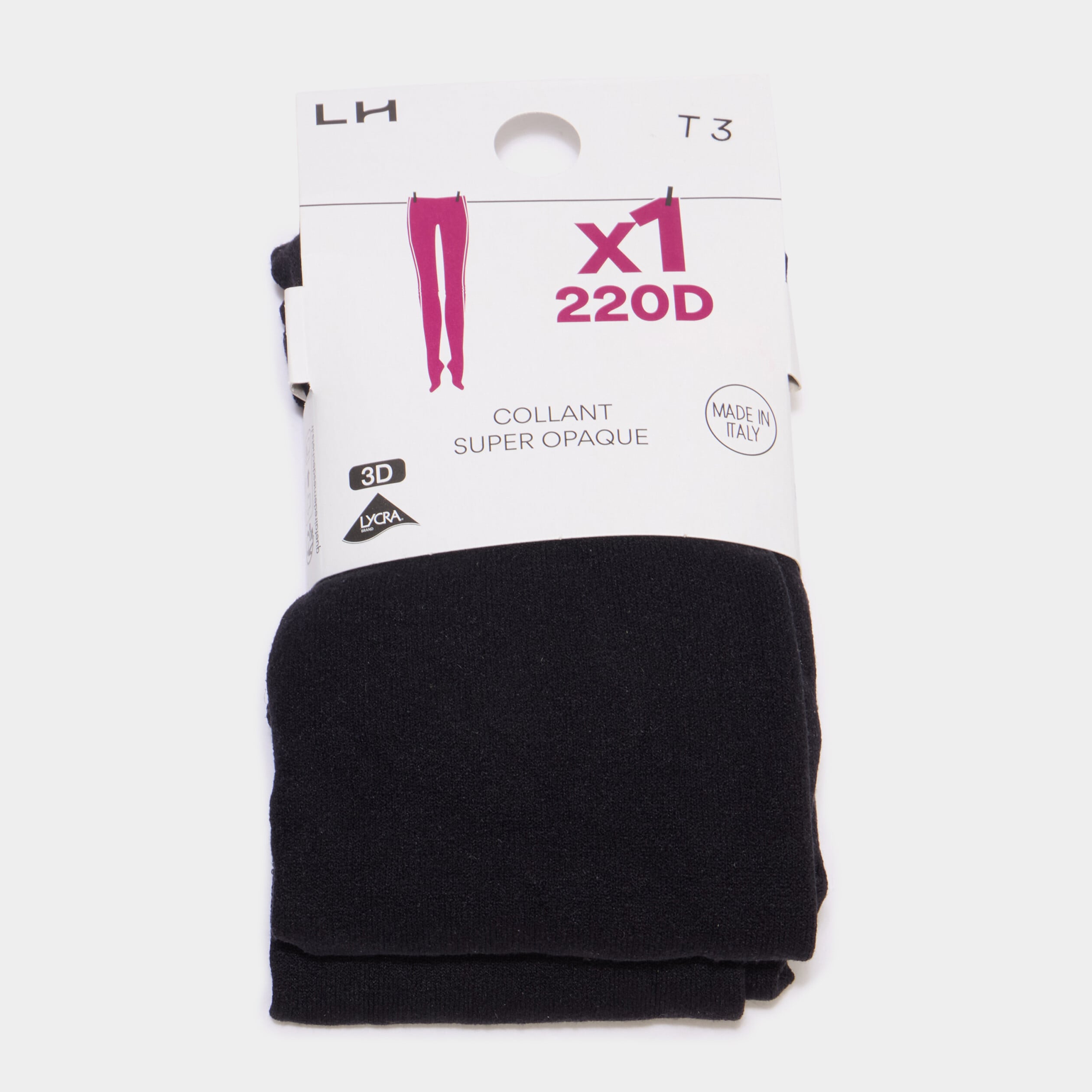 Collants tr&egrave;s opaques 220 deniers noir femme