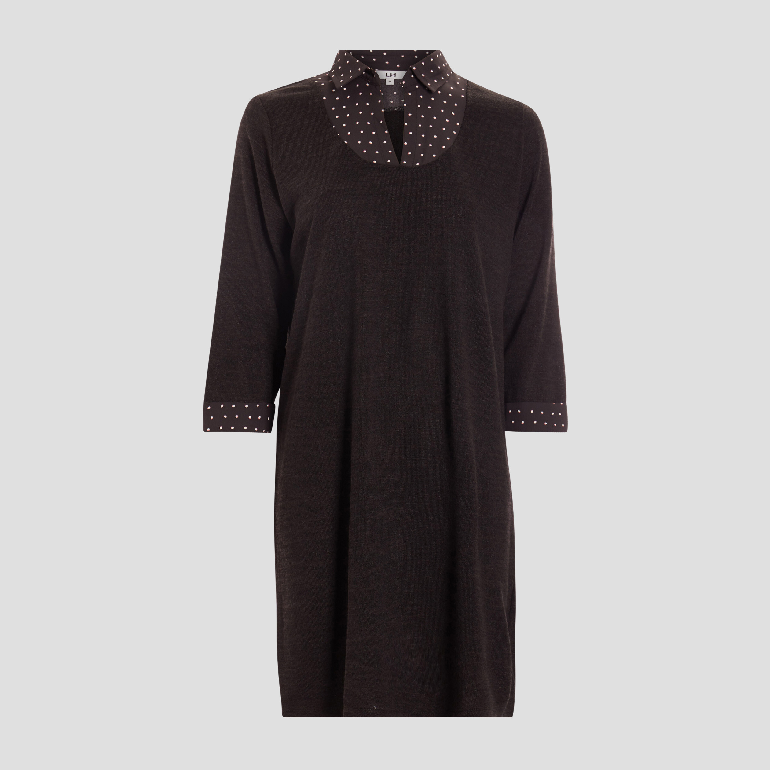 robe pull droite 2 en 1 manches 34 noir femme Robe pull droite 2 en 1 manches 3/4 noir femme