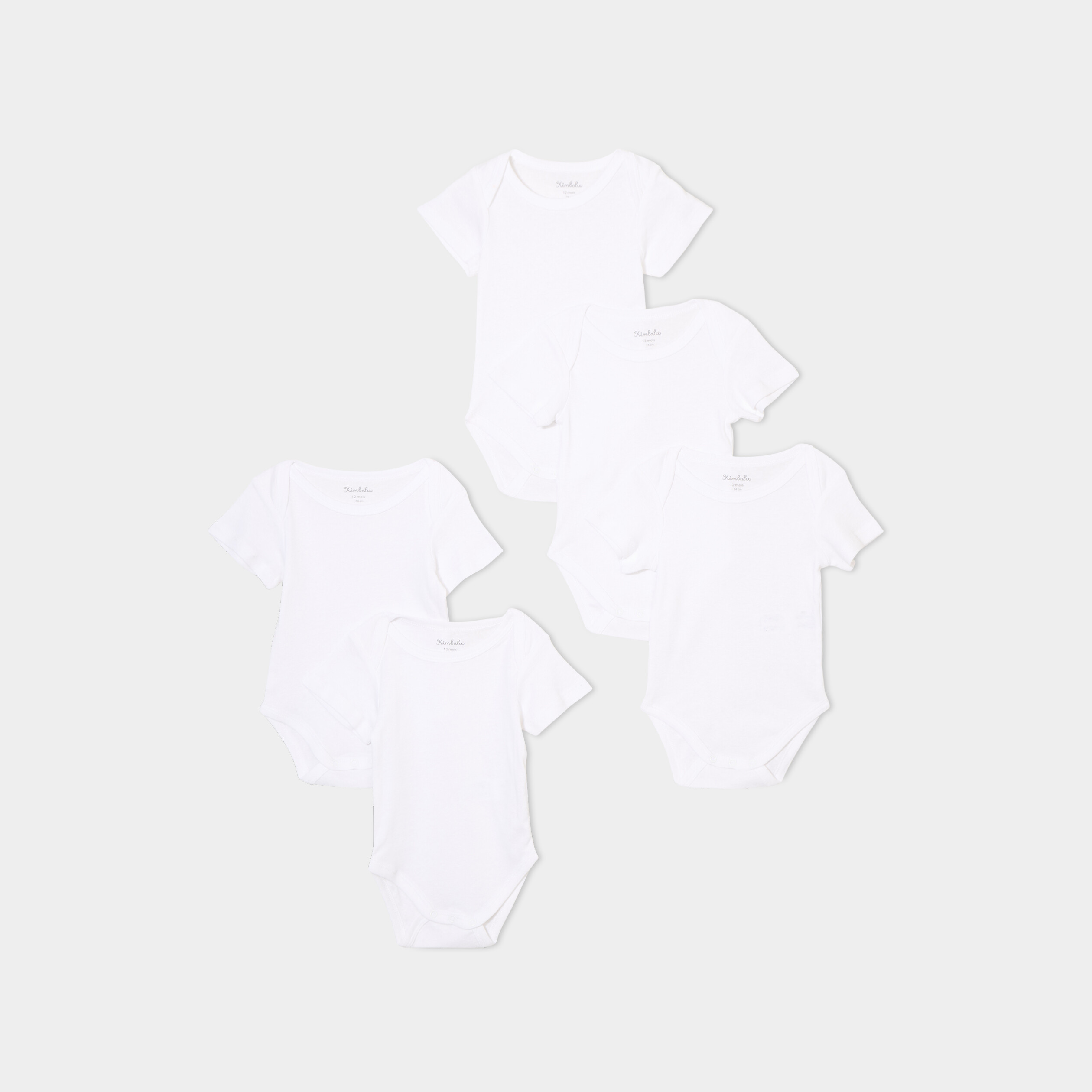 lot 5 bodies us coton manches courtes blanc bebe Lot 5 bodies US coton manches courtes blanc bébé