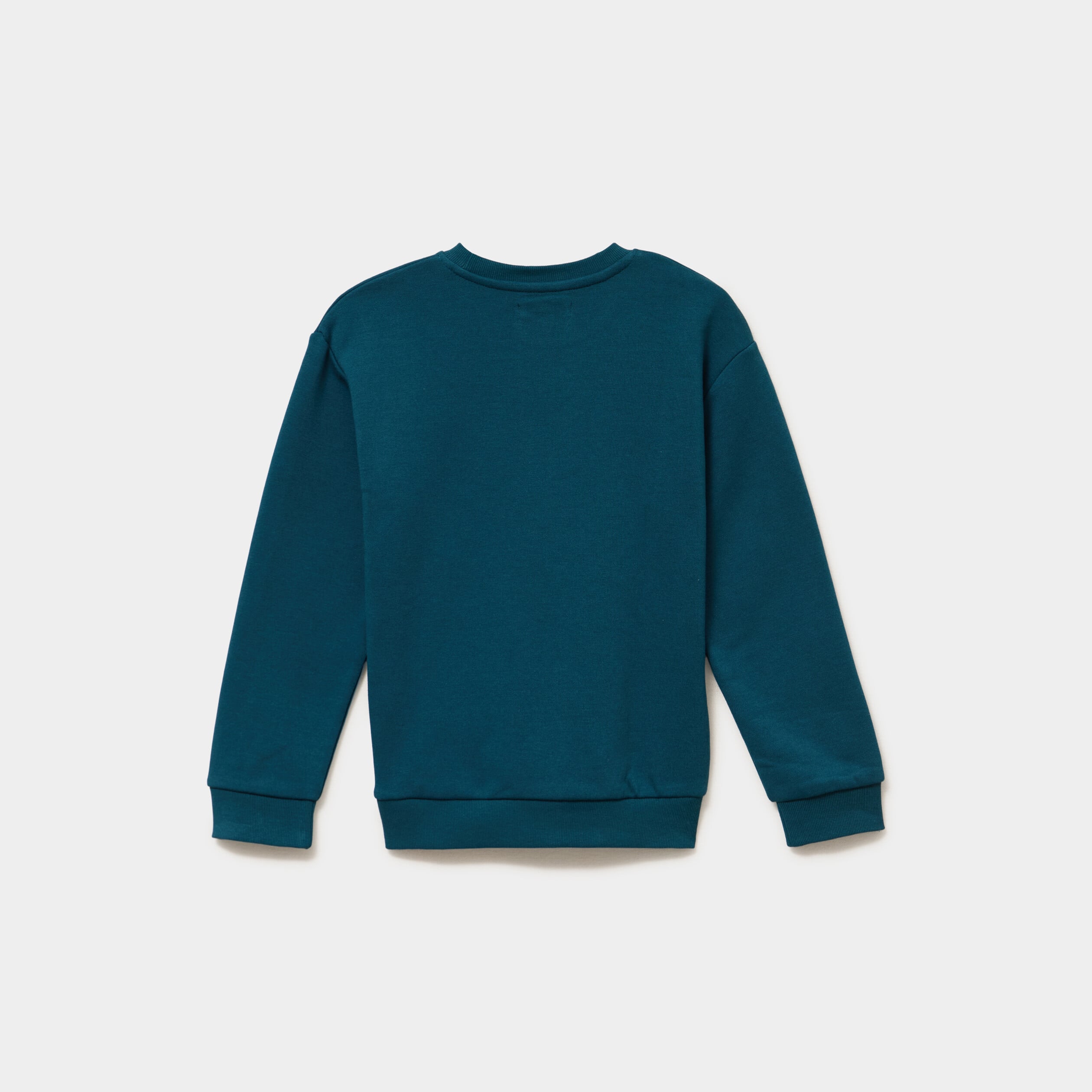 Sweat col rond oversize manches longues bleu canard gar&ccedil;on