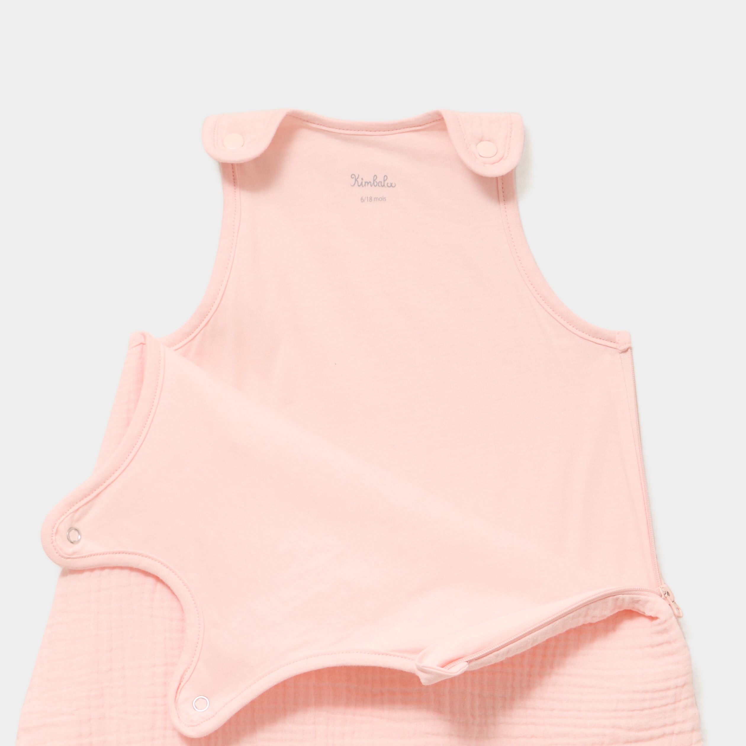 Gigoteuse sans manches gaze coton TOG 1 rose clair b&eacute;b&eacute;