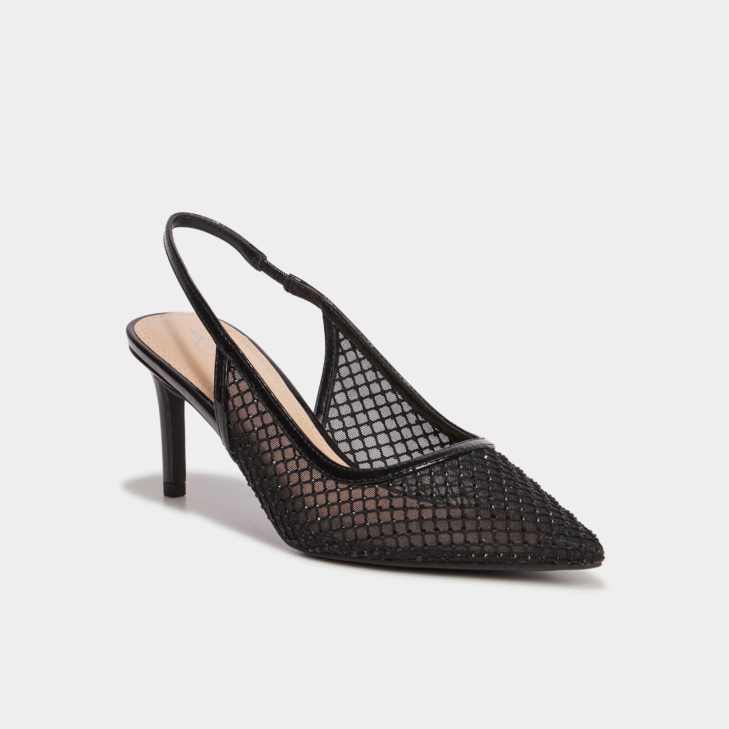 Escarpins &agrave; strass bout pointu Mosquitos noir femme