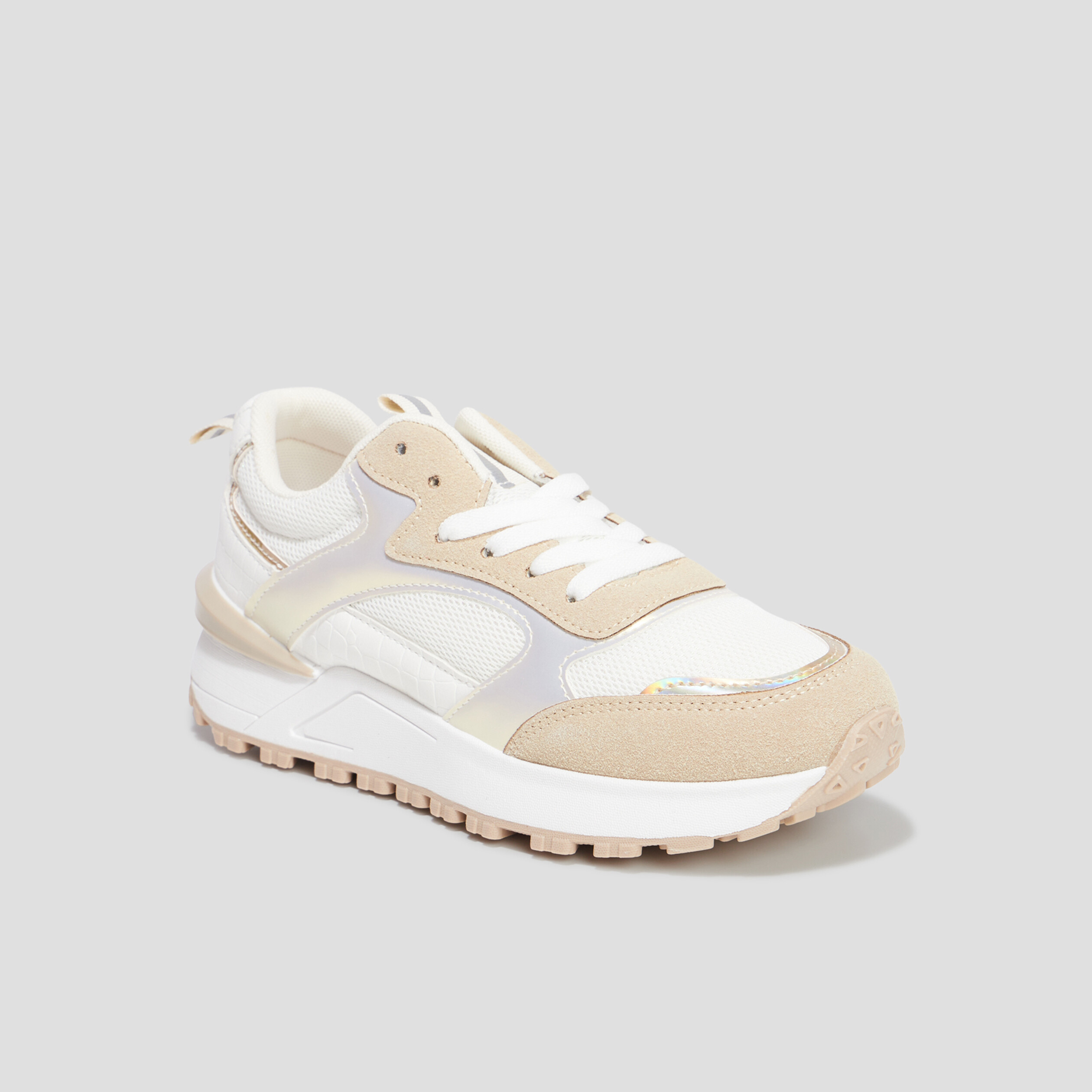 Baskets running bi-matière Creeks blanc femme