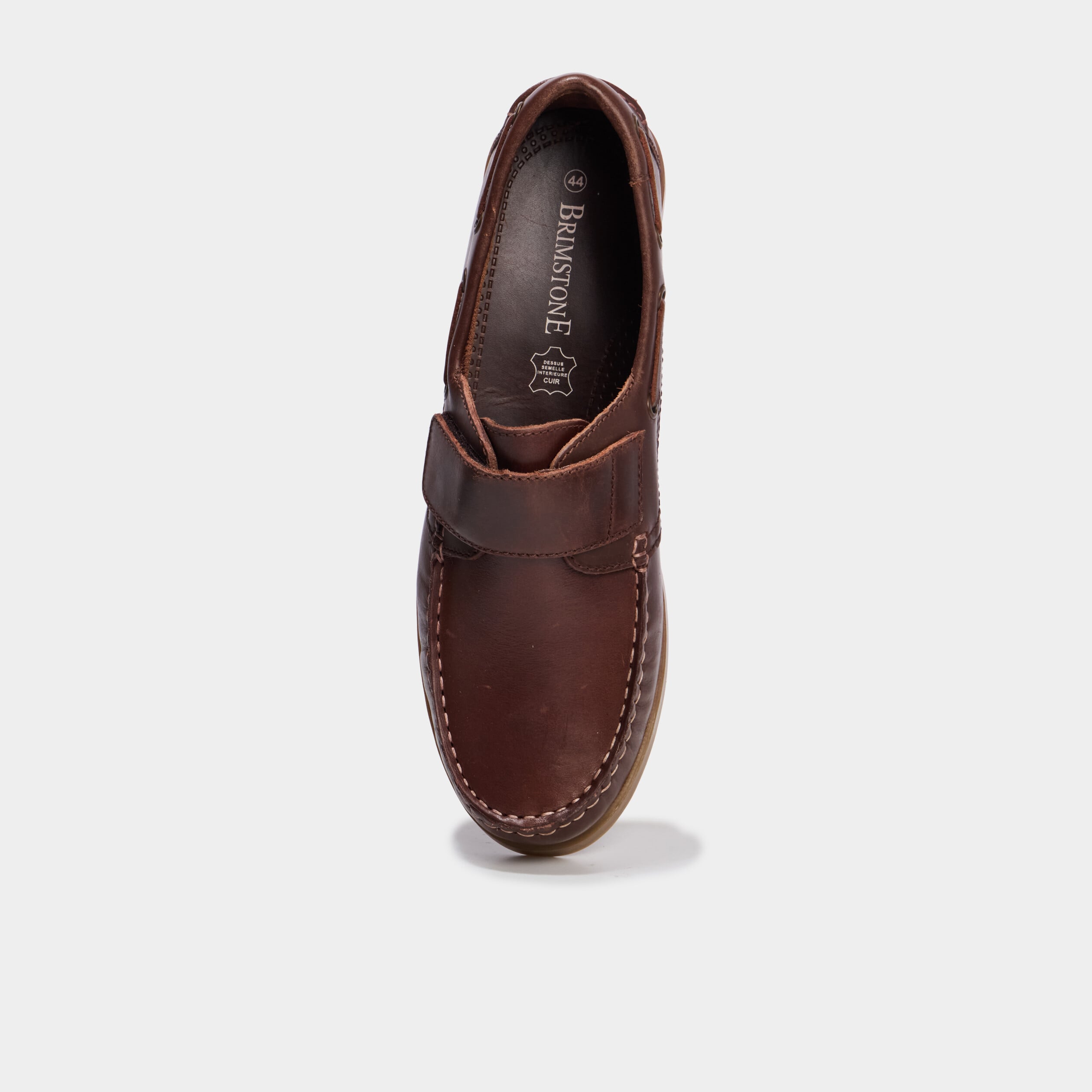 Chaussures bateau en cuir marron clair homme