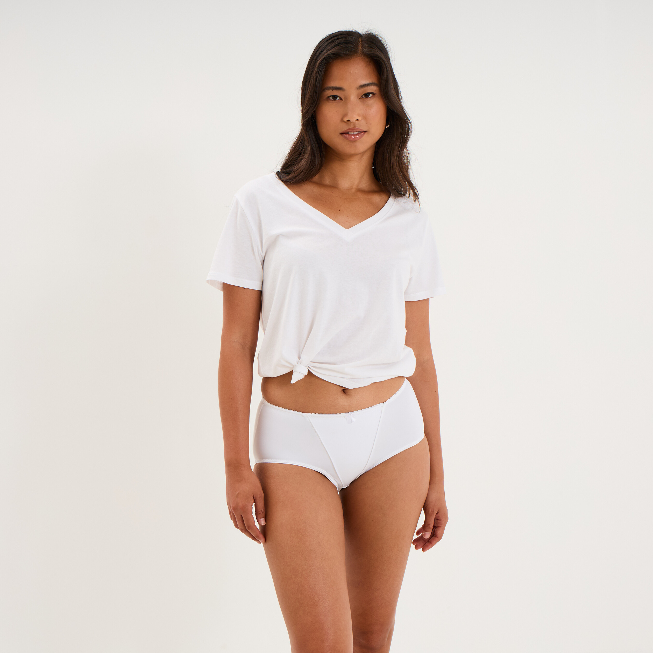 Culotte taille haute blanc femme