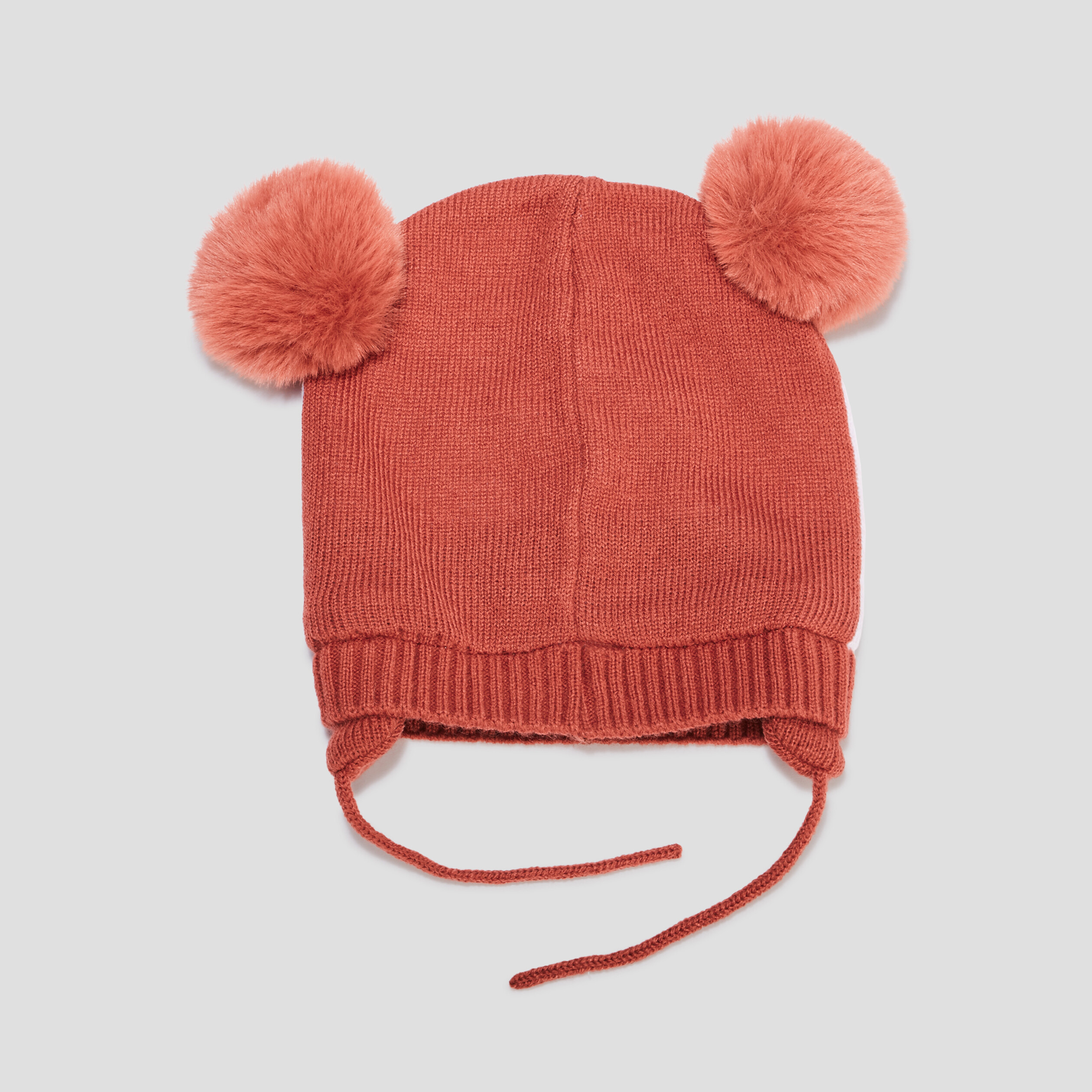 Bonnet péruvien à pompons rose framboise bébé