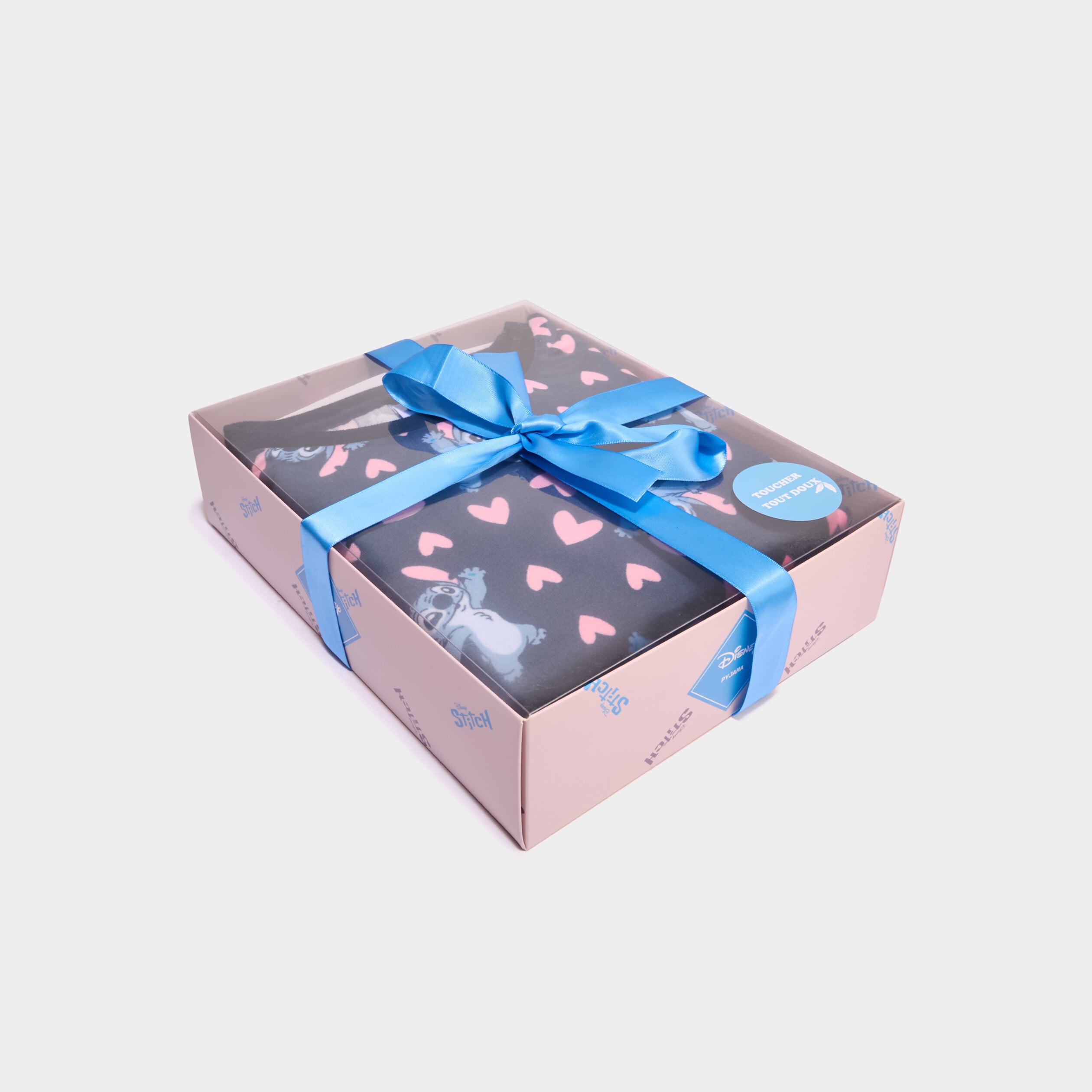 Coffret pyjama effet polaire Stitch bleu marine femme