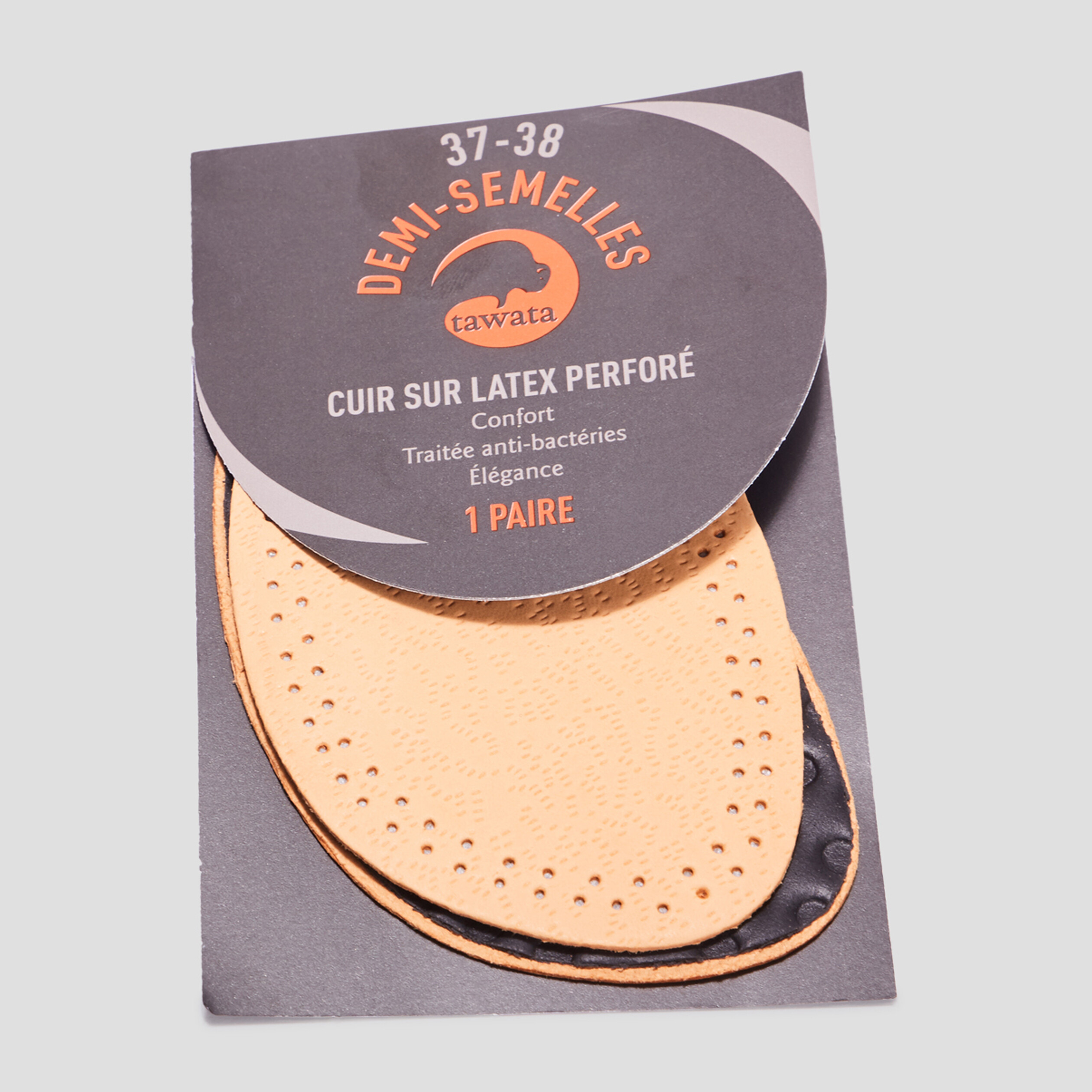 Demi-semelles cuir sur latex Tawata ivoire femme