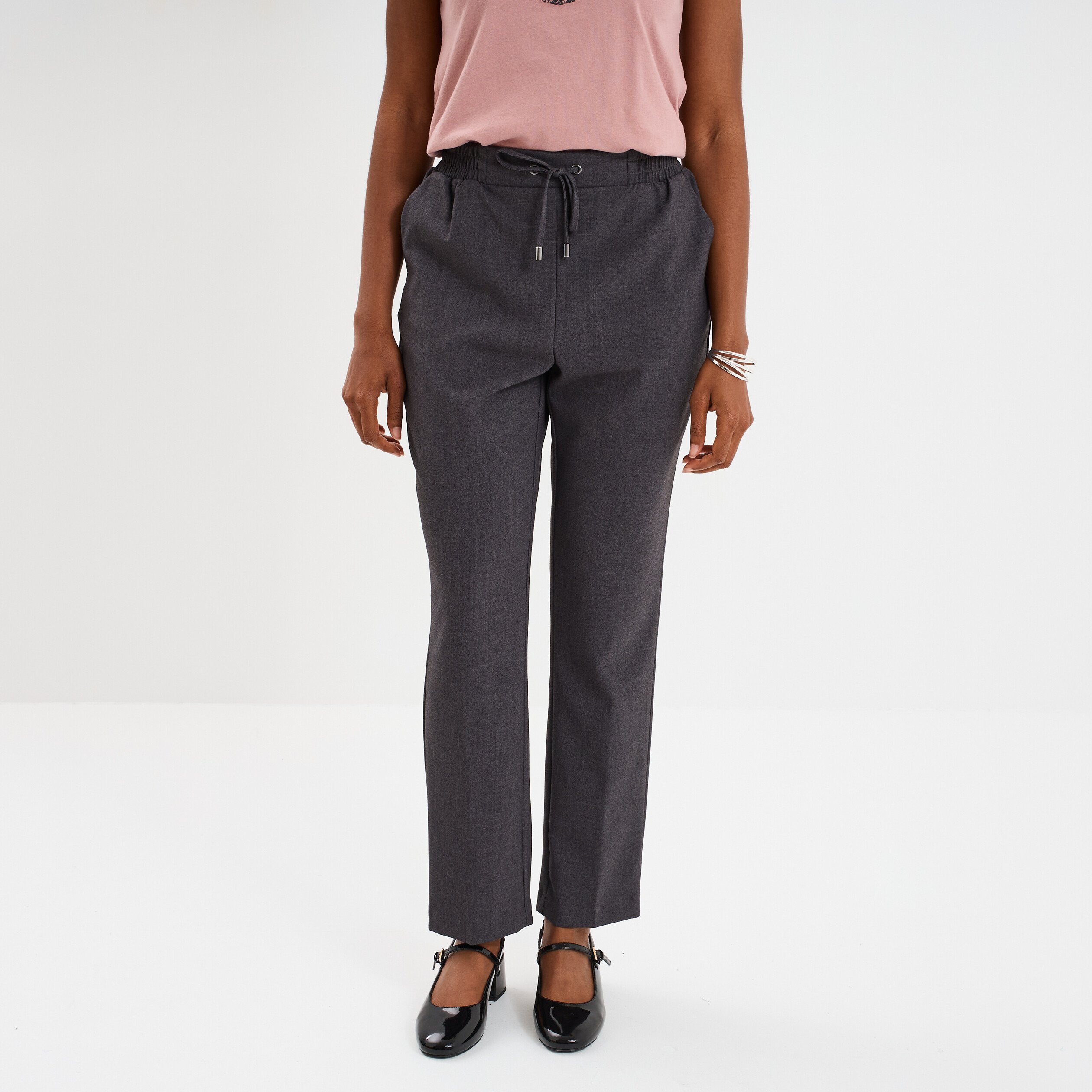 pantalon de jogging chino gris fonce femme Pantalon de jogging chino gris foncé femme