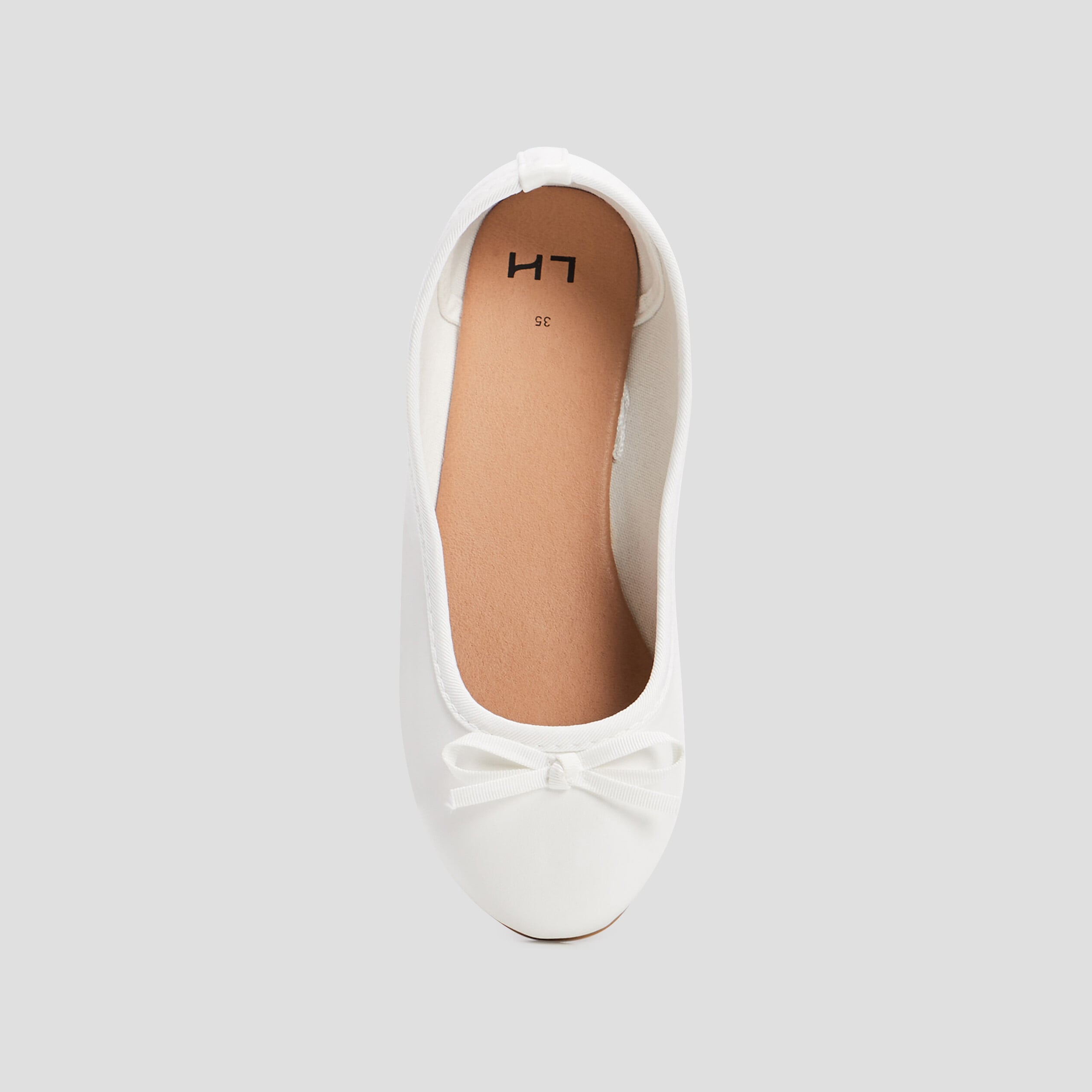 Ballerines &agrave; noeuds blanc fille
