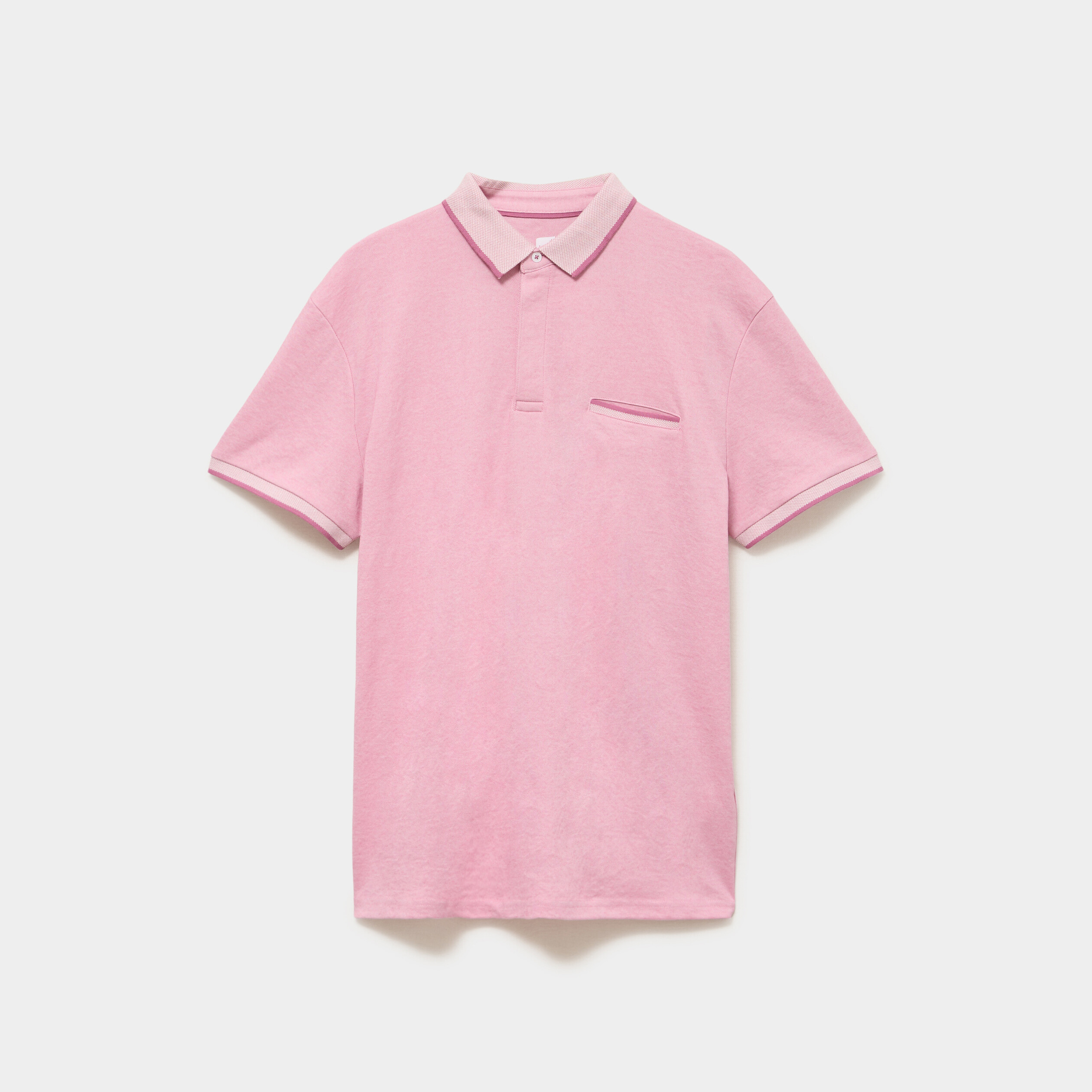 Polo manches courtes coupe droite rose clair homme