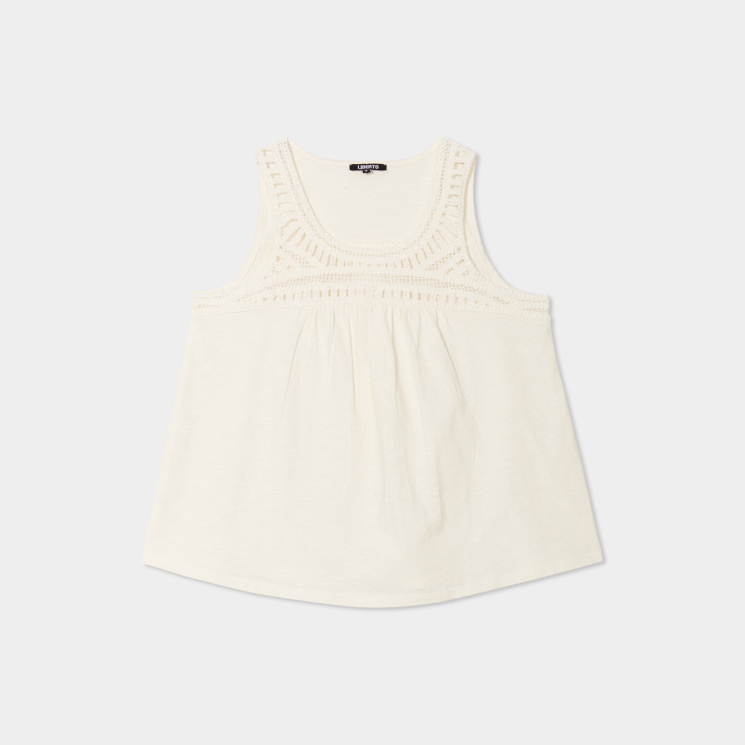 debardeur avec macrame liberto blanc femme Débardeur avec macramé Liberto blanc femme