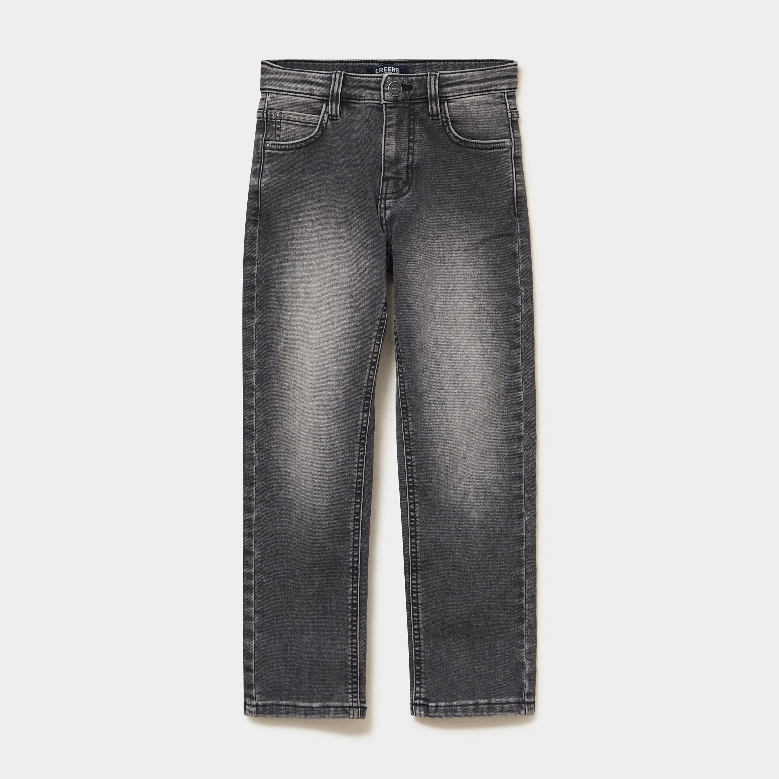 Jeans regular stretch 5 poches denim gris gar&ccedil;on