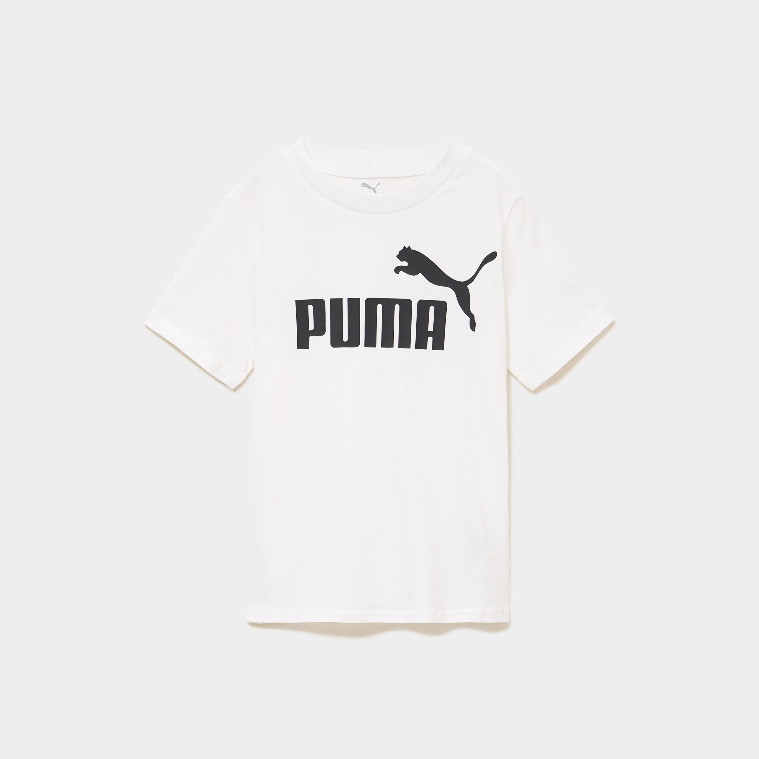 T-shirt manches courtes coton Puma blanc gar&ccedil;on