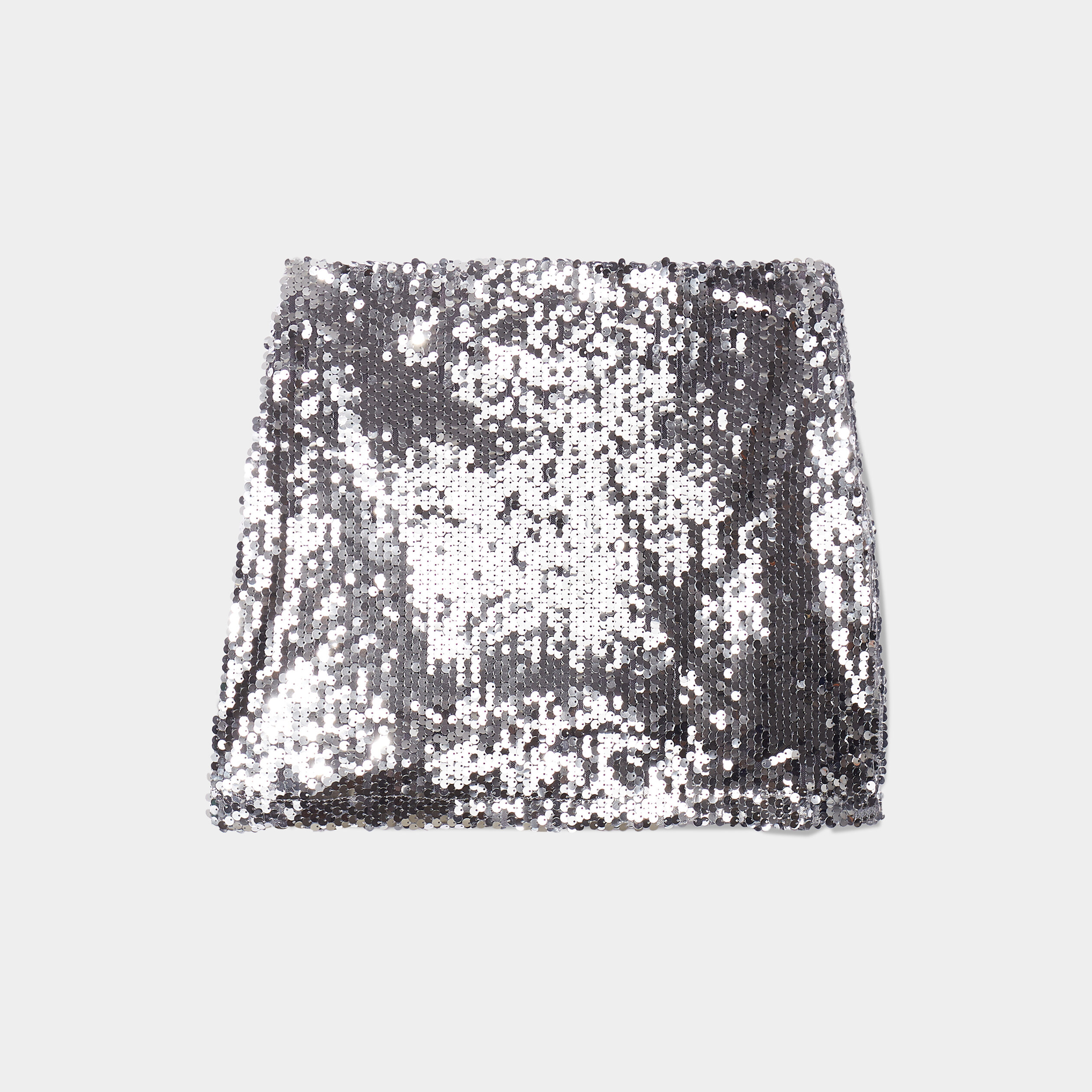 Jupe à strass courte droite beige femme