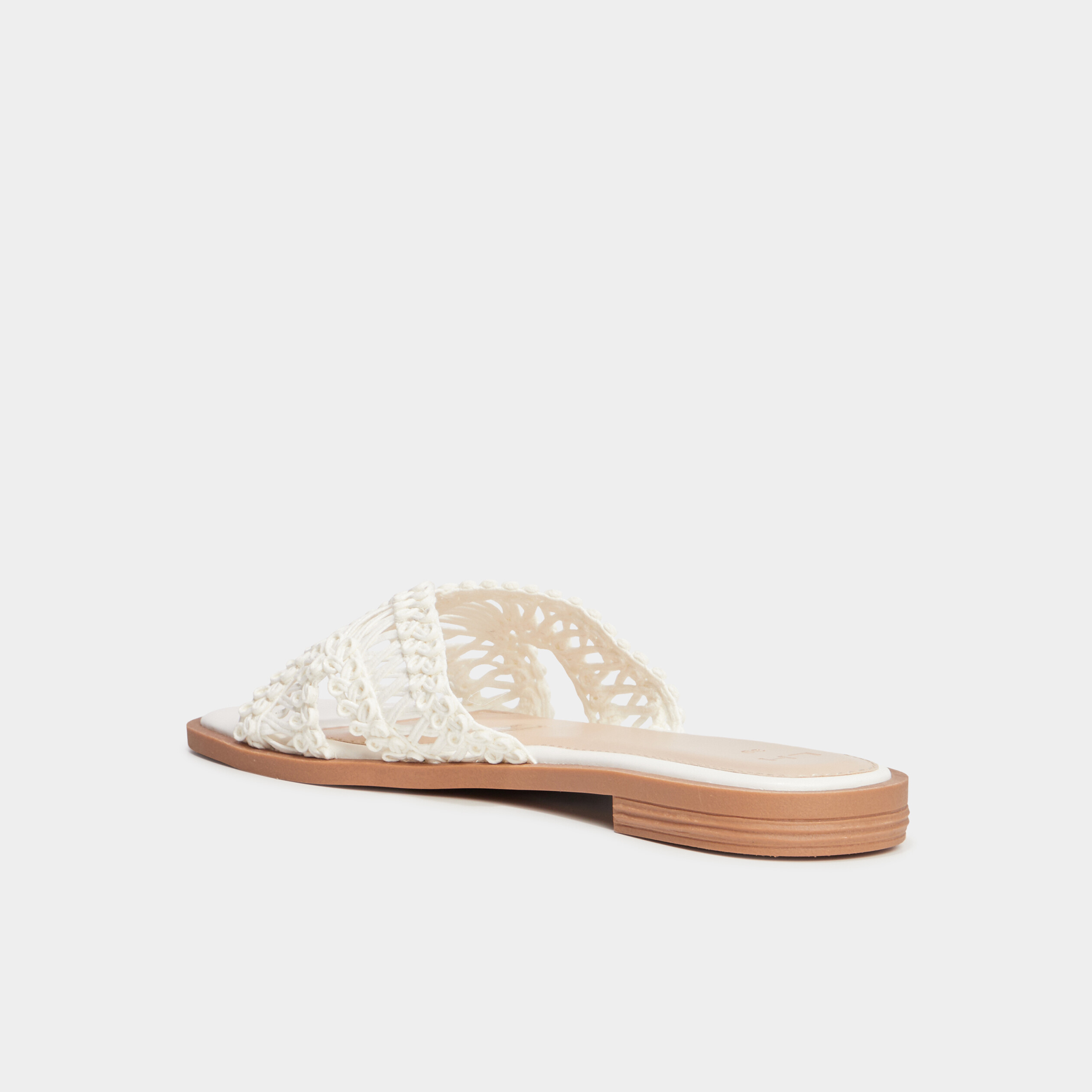 mules effet macrame blanc femme Mules effet macramé blanc femme