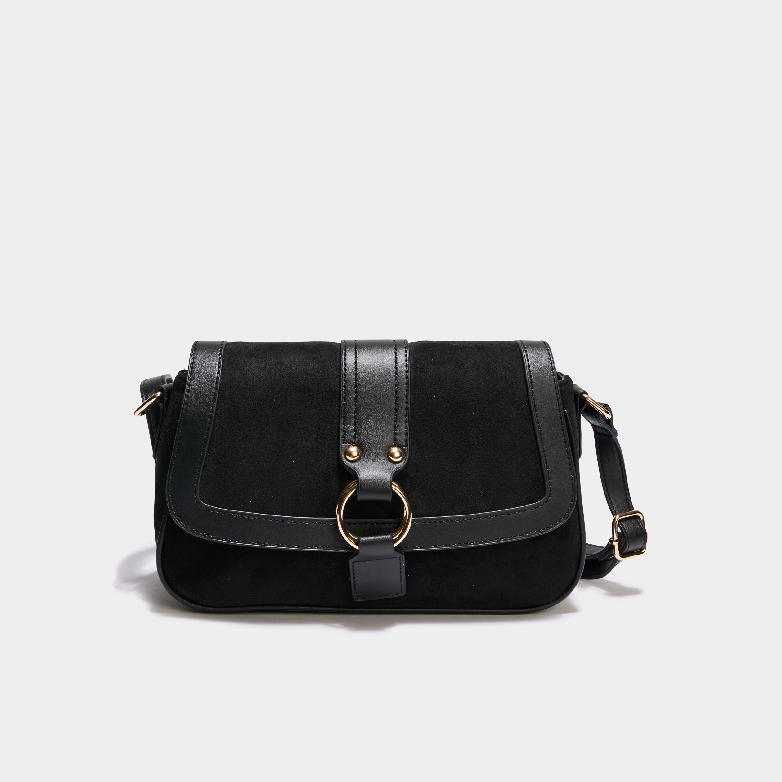 Sac &agrave; main avec bandouli&egrave;re noir femme