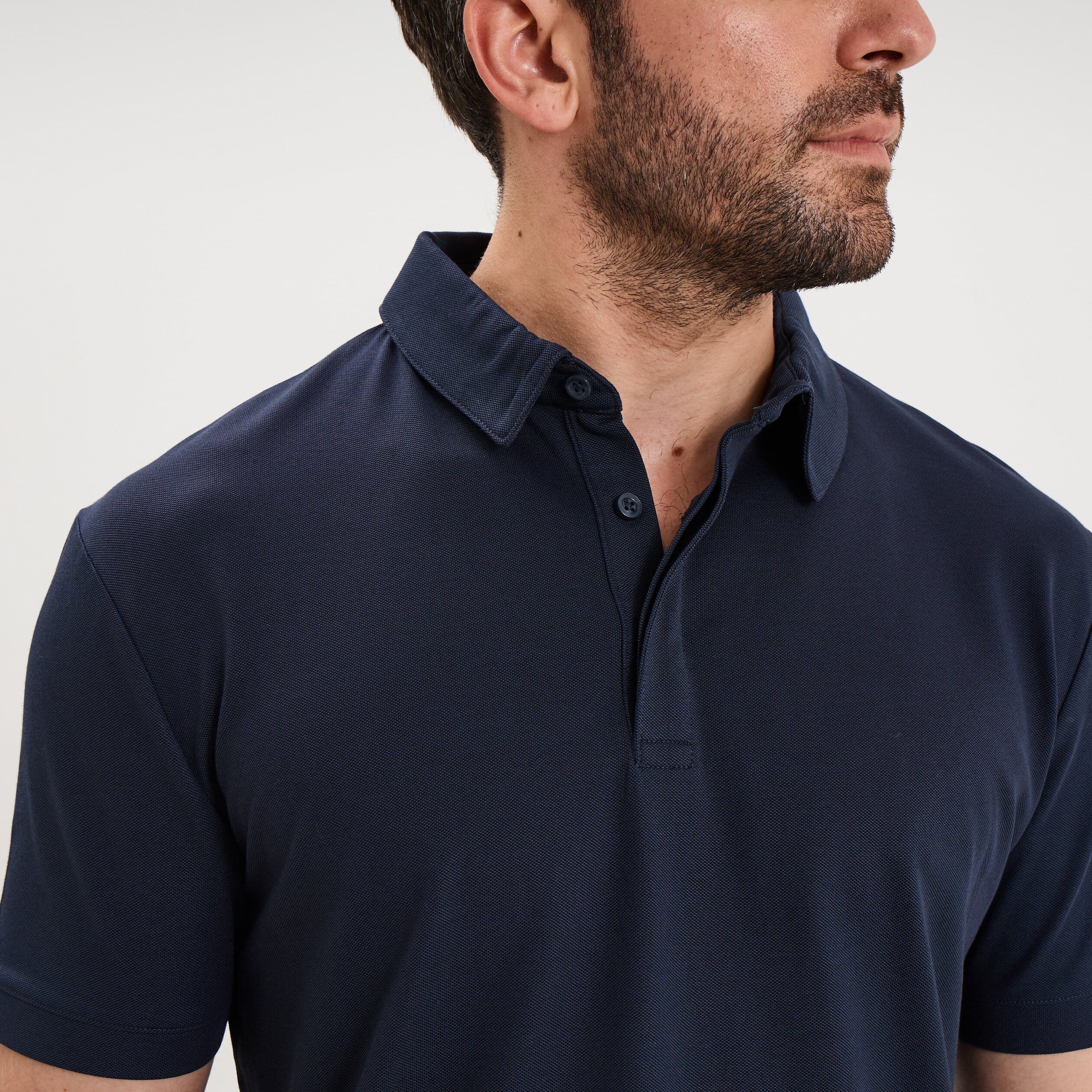 Polo manches courtes bleu p&eacute;trole homme