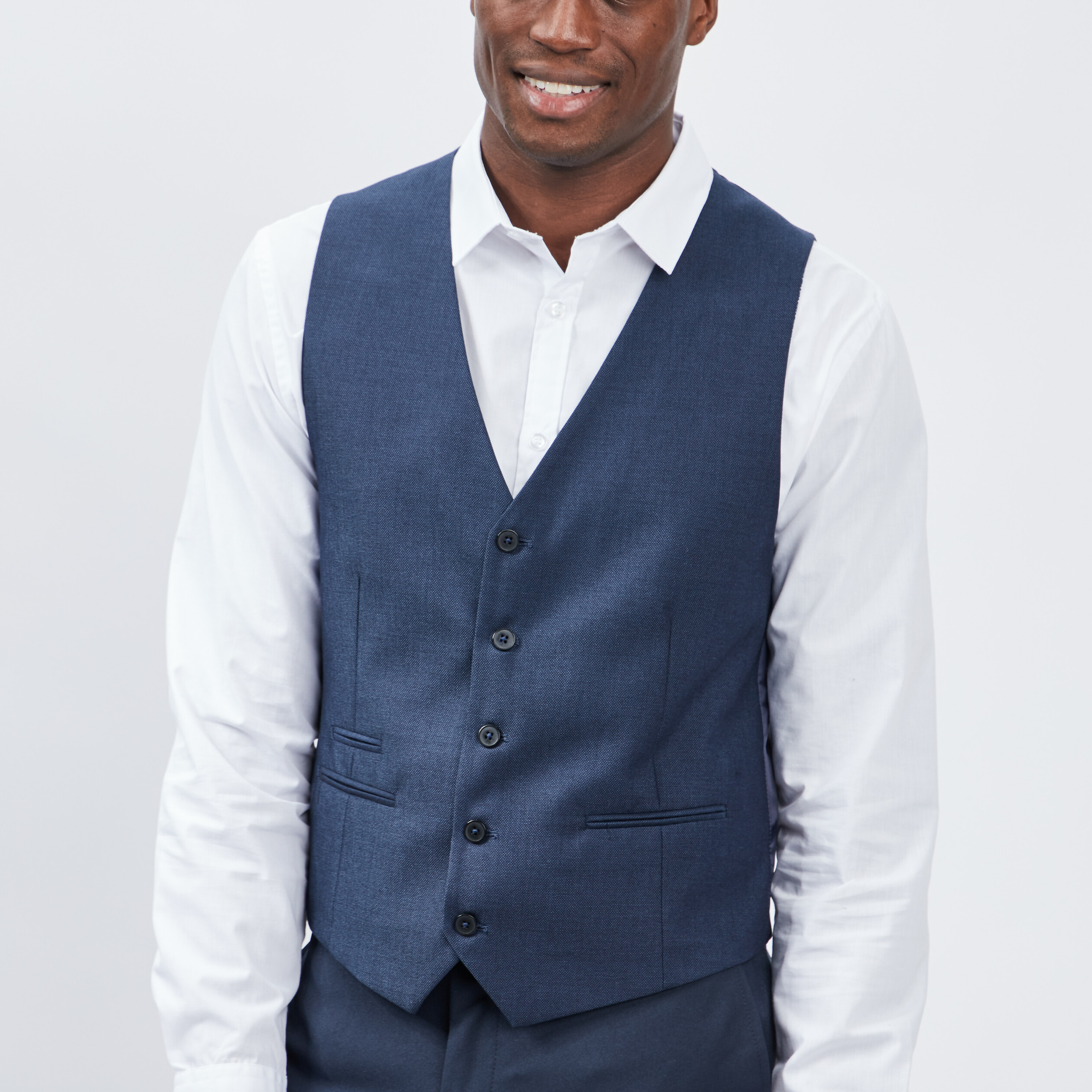 veston boutonne sans manches bleu homme Veston boutonné sans manches bleu homme