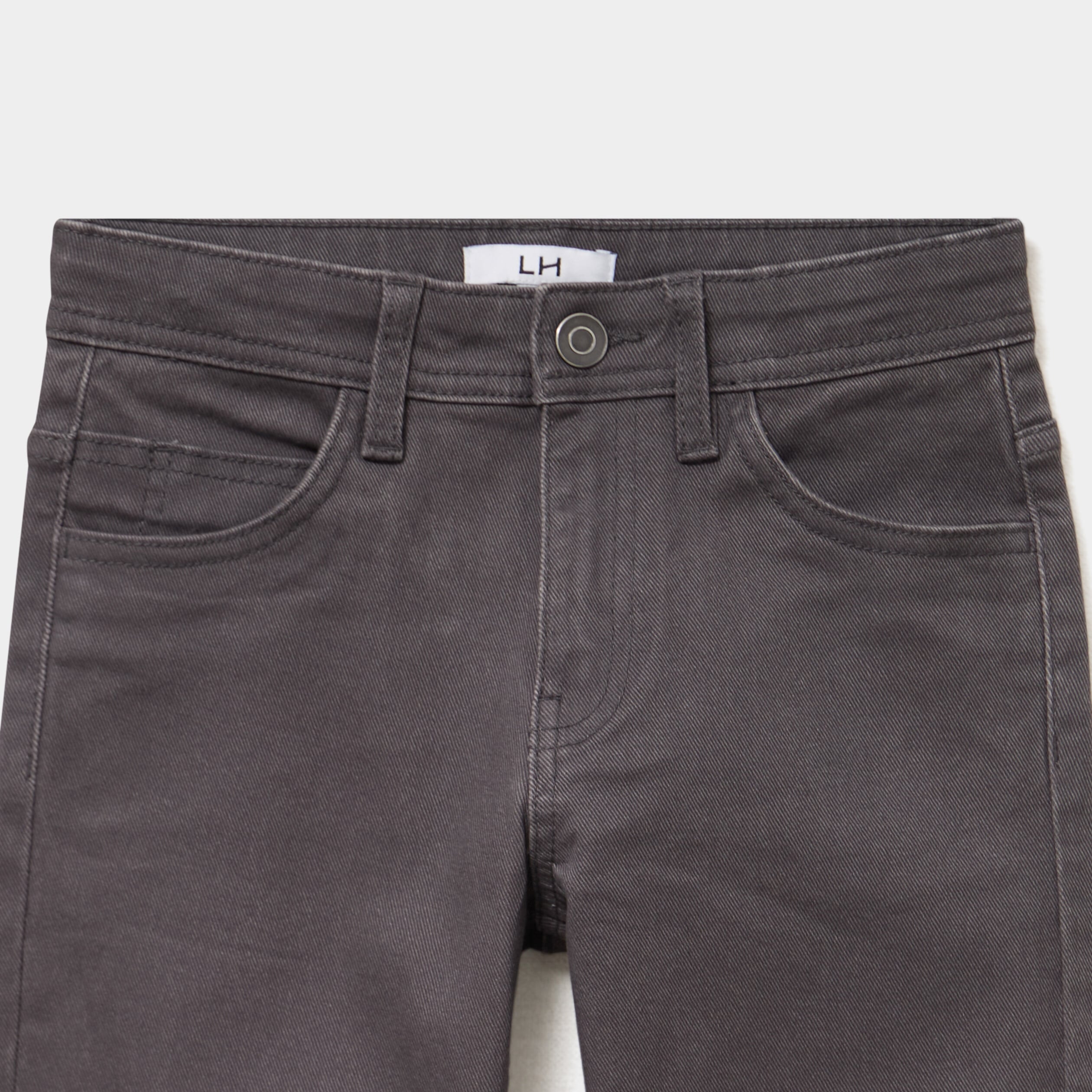 Pantalon regular coton majoritaire gris fonc&eacute; gar&ccedil;on