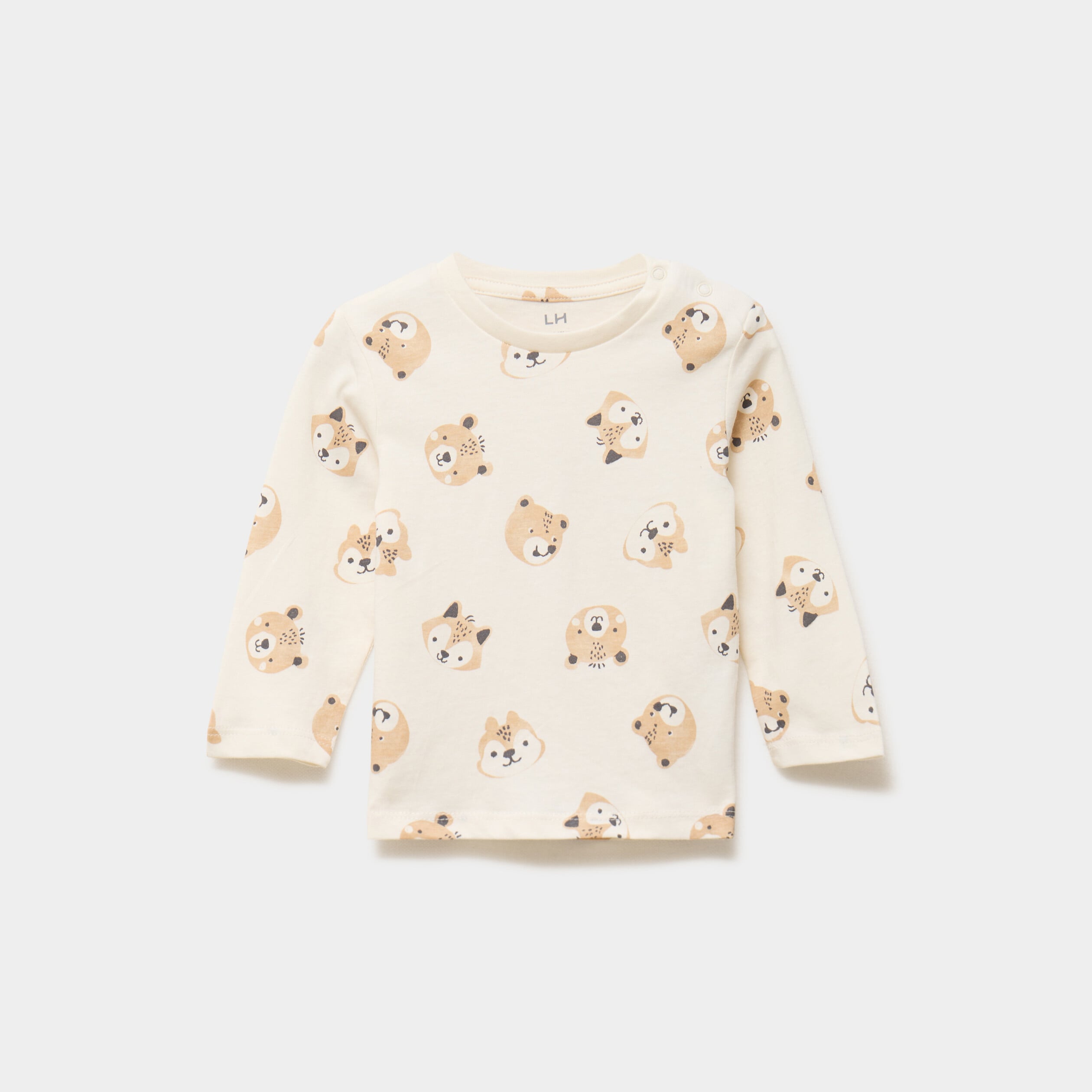 T-shirt manches longues coton ecru b&eacute;b&eacute; gar&ccedil;on
