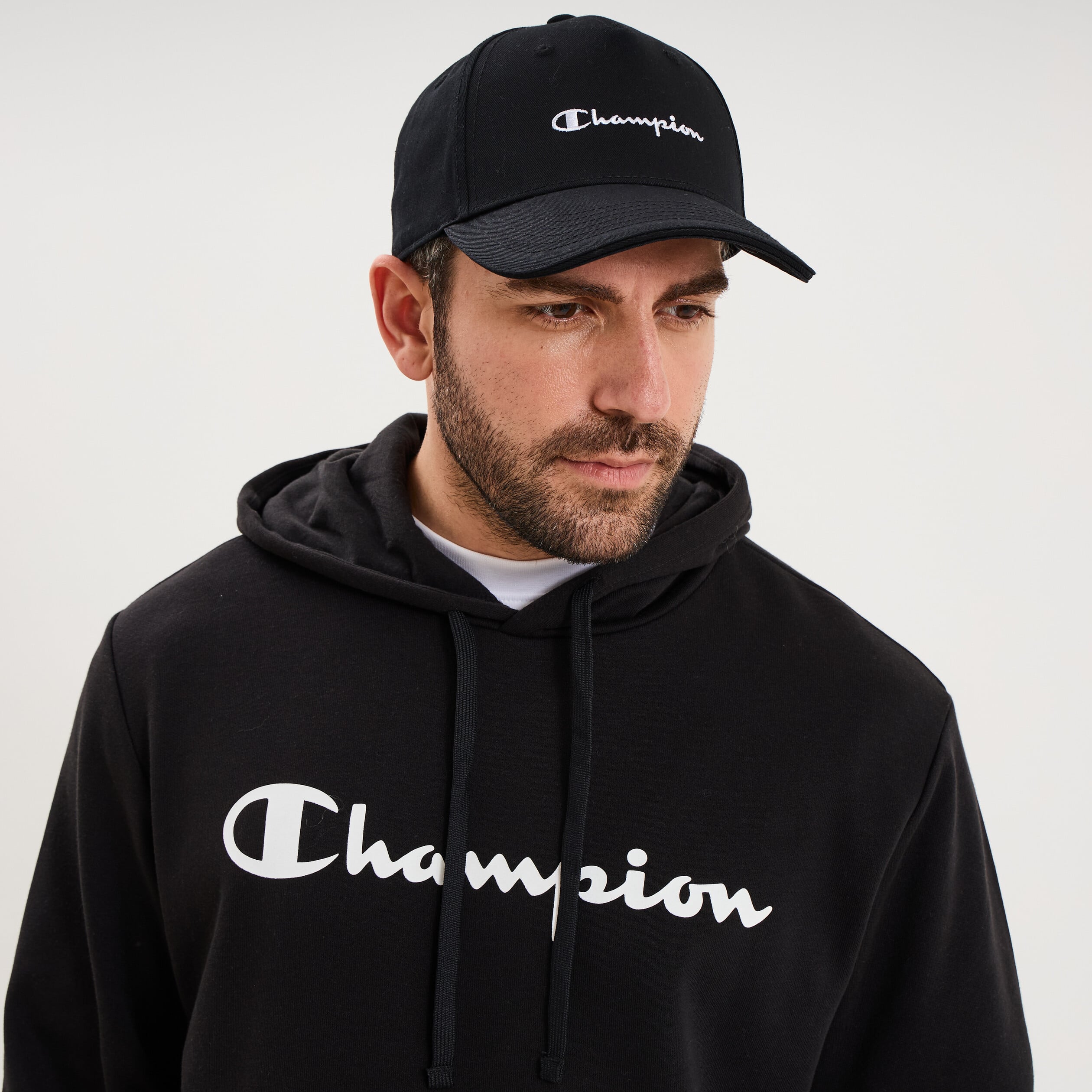 Casquette brod&eacute;e en coton Champion noir homme