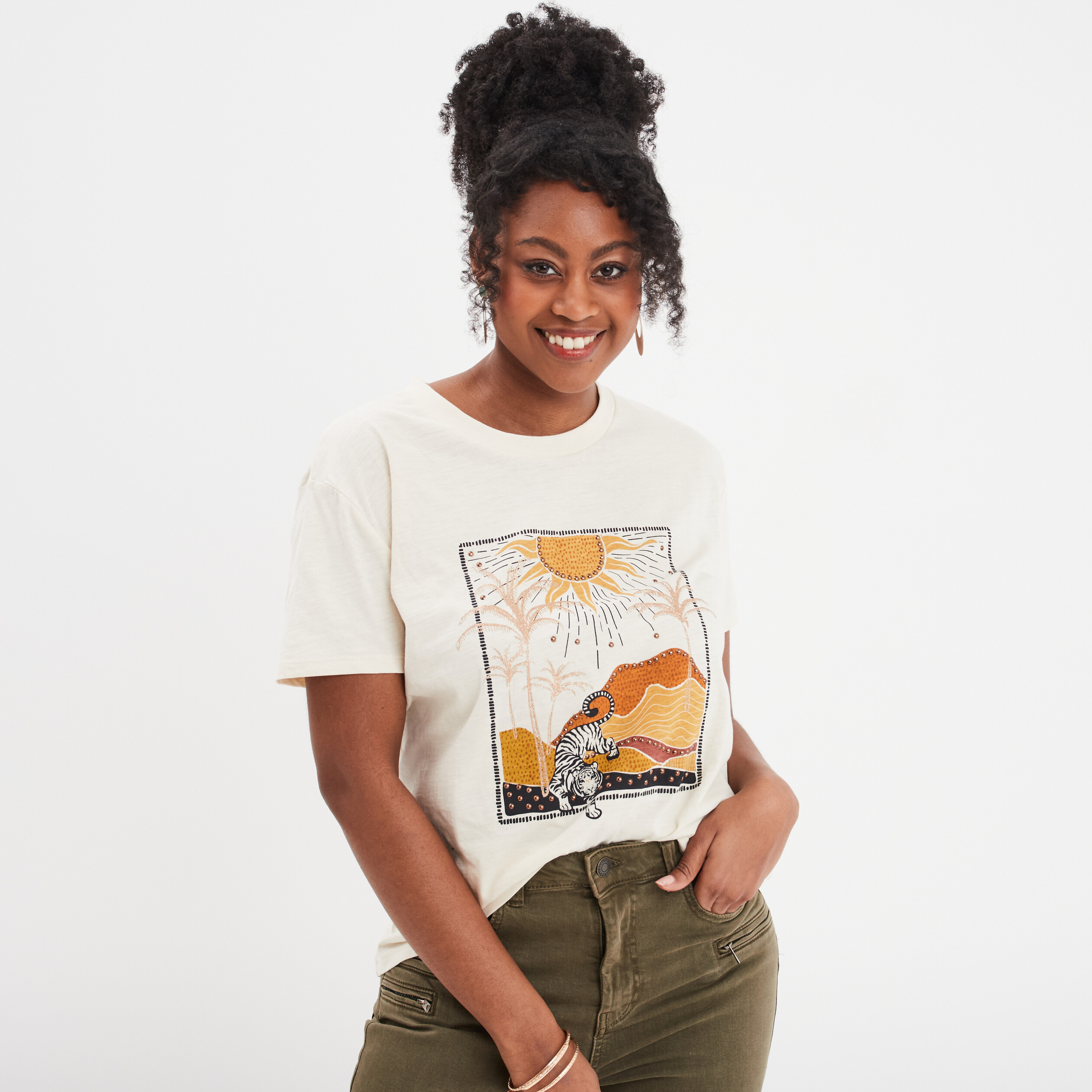 Tee shirt ecru femme on sale