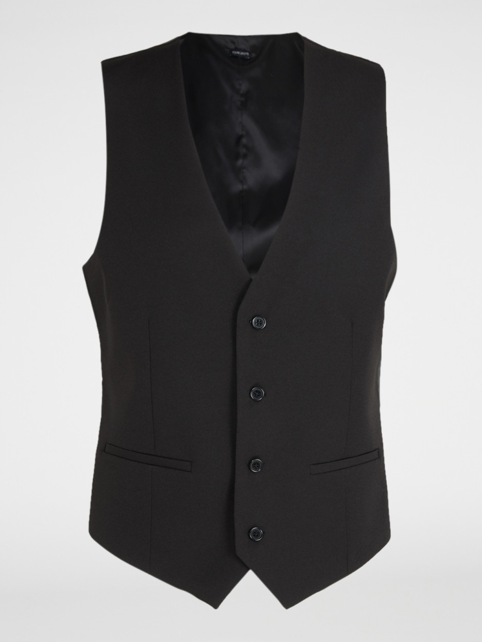 gilet de costume sans manches noir homme Gilet de costume sans manches noir homme