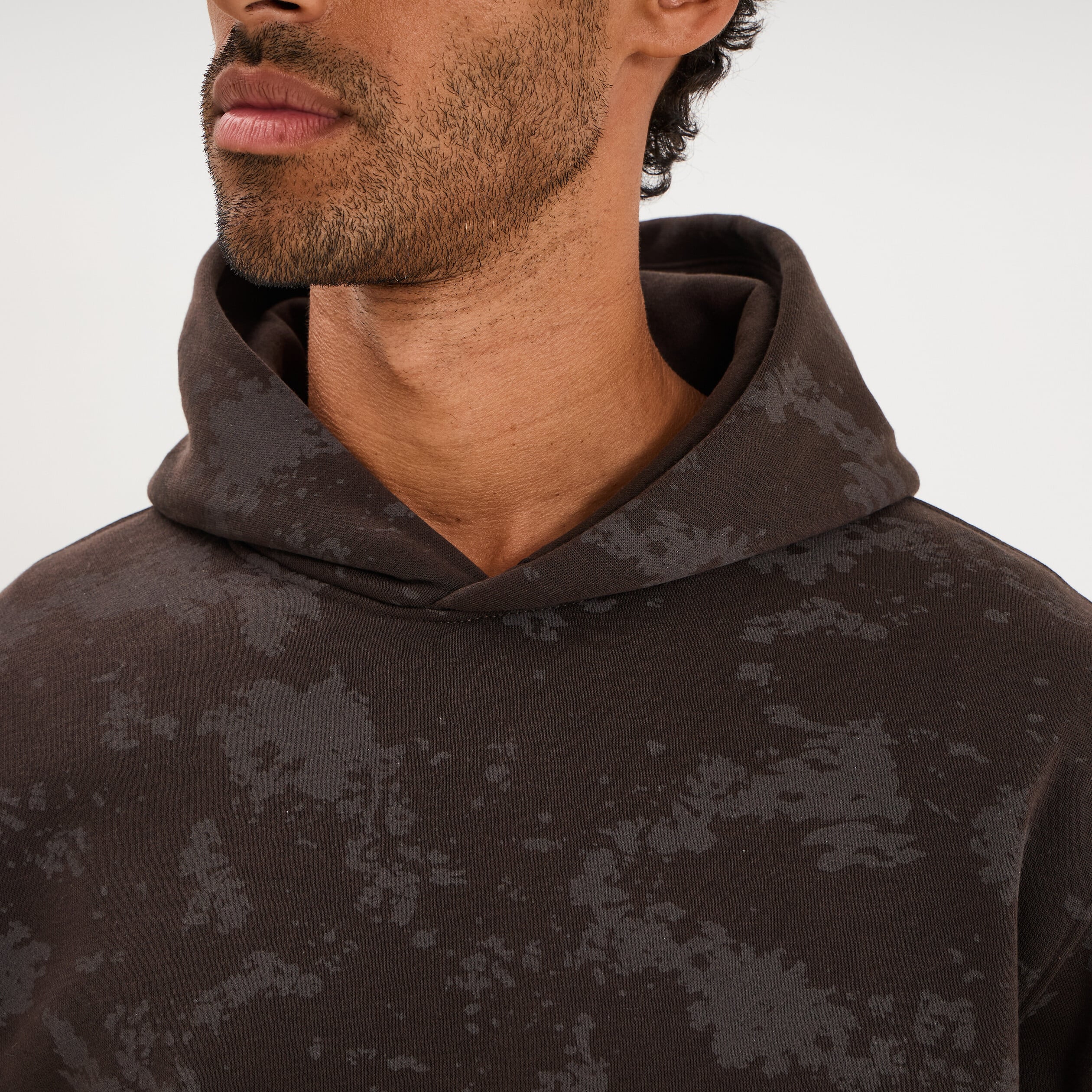 Sweat hoodie &agrave; capuche molleton marron chocolat homme