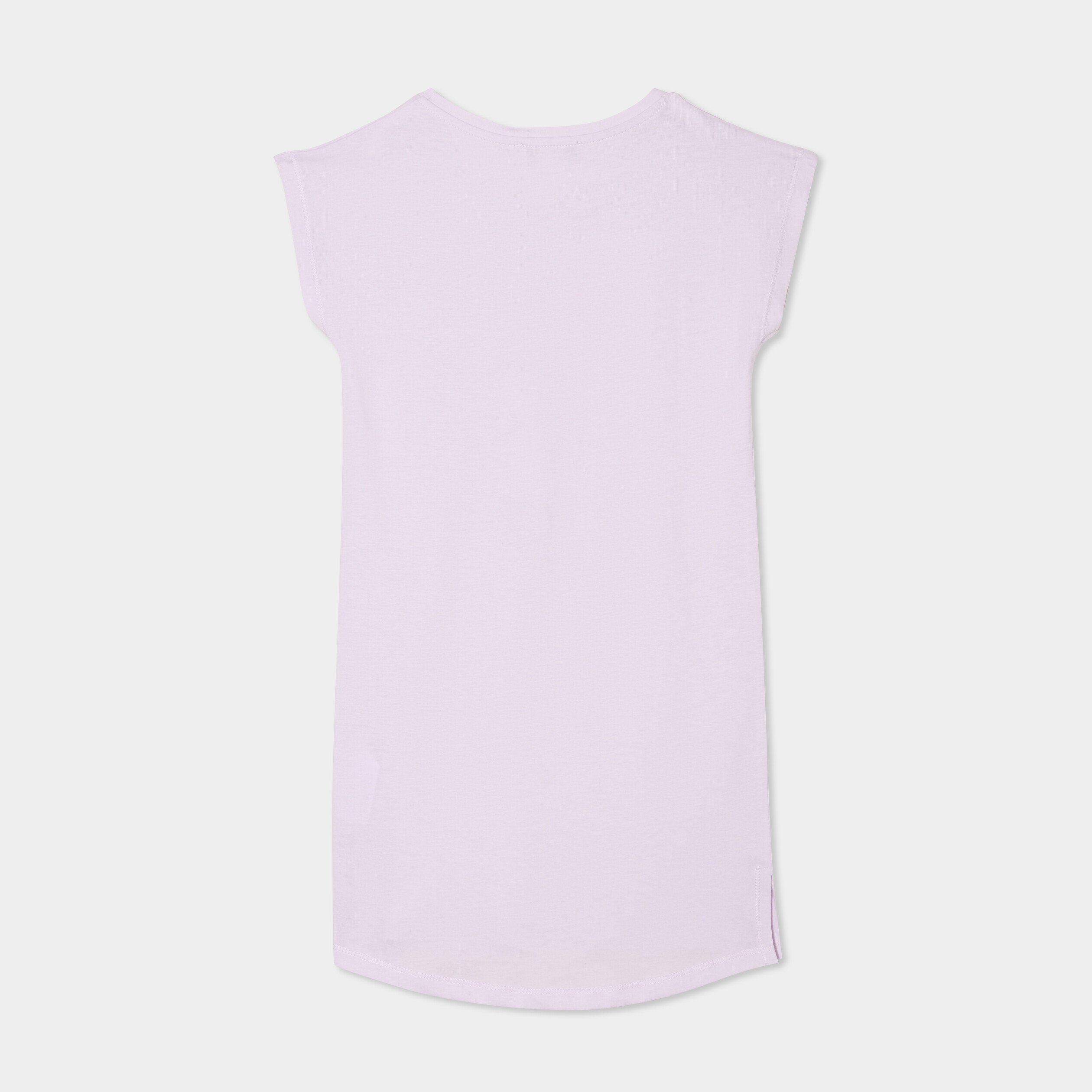 chemise de nuit manches courtes coton mauve fille Chemise de nuit manches courtes coton mauve fille