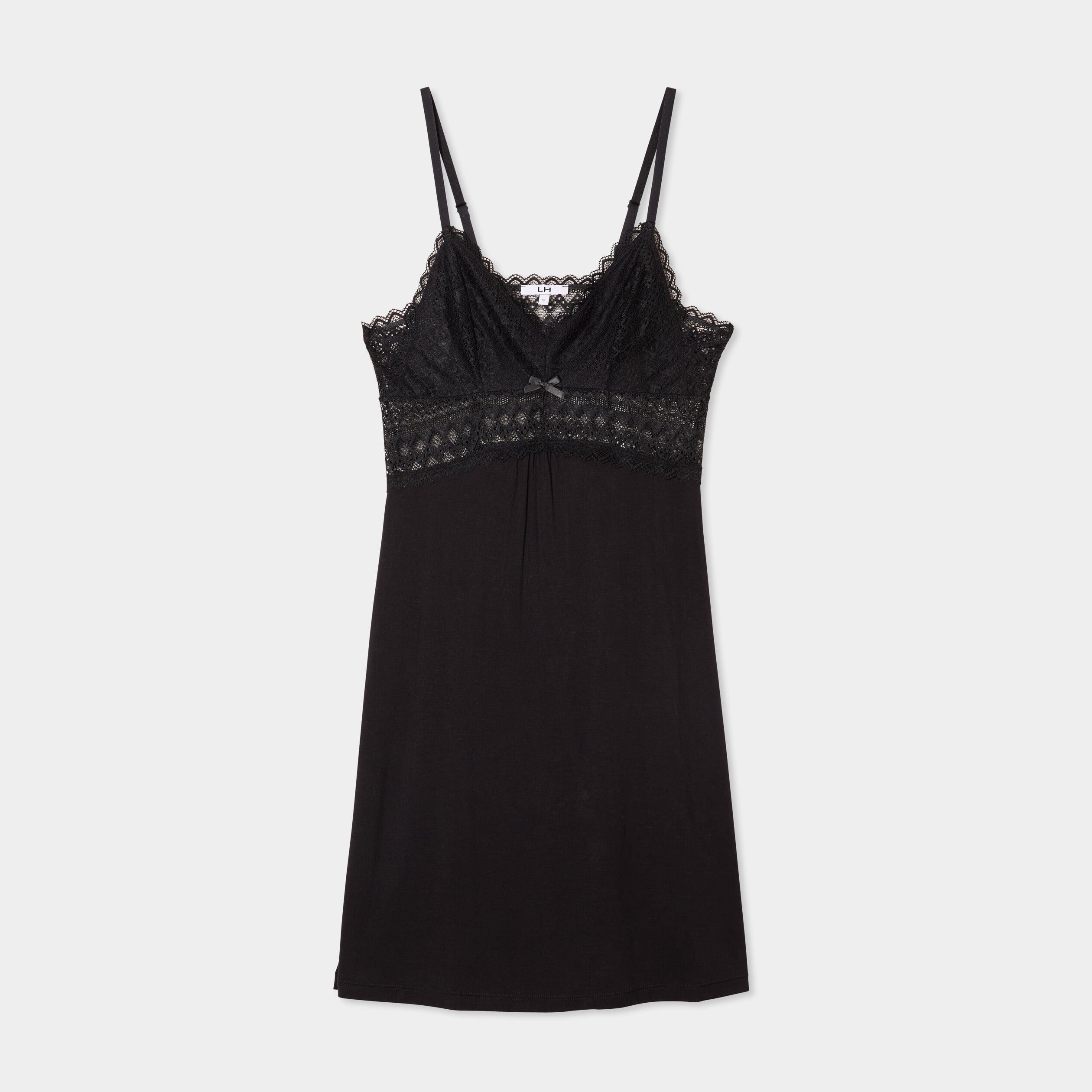 Nuisette courte avec dentelle noir femme
