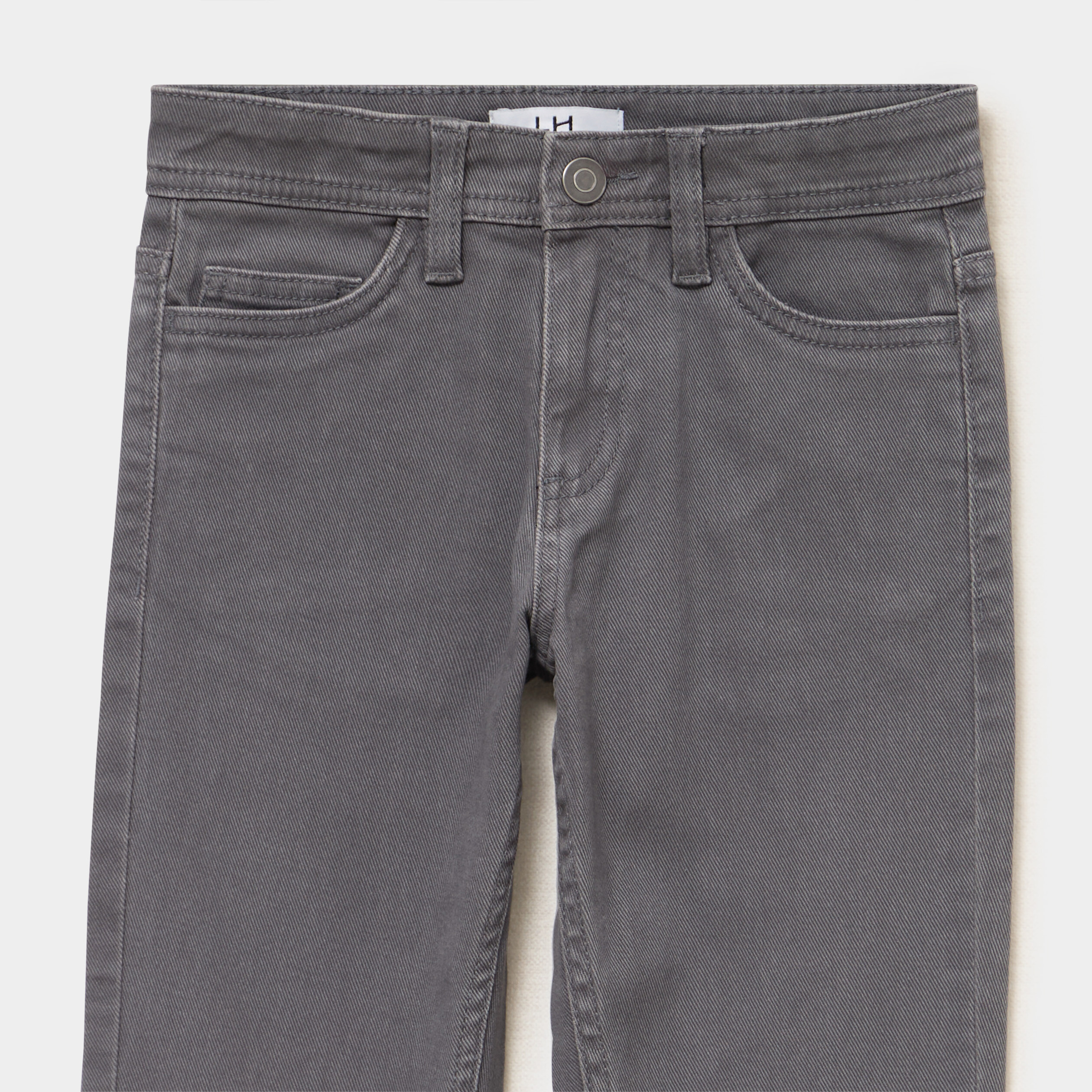 Pantalon slim coton majoritaire gris fonc&eacute; gar&ccedil;on