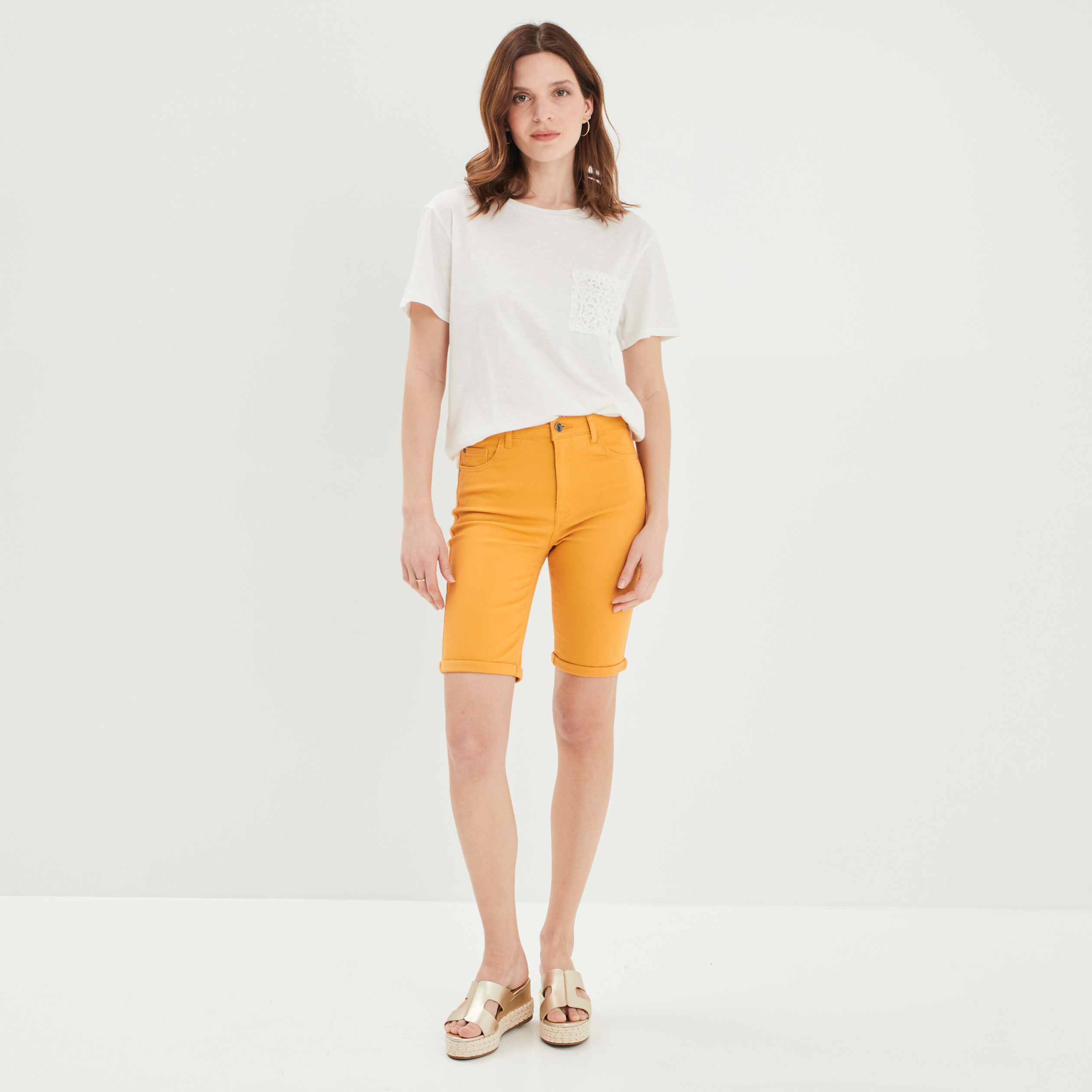 Bermuda online jaune femme