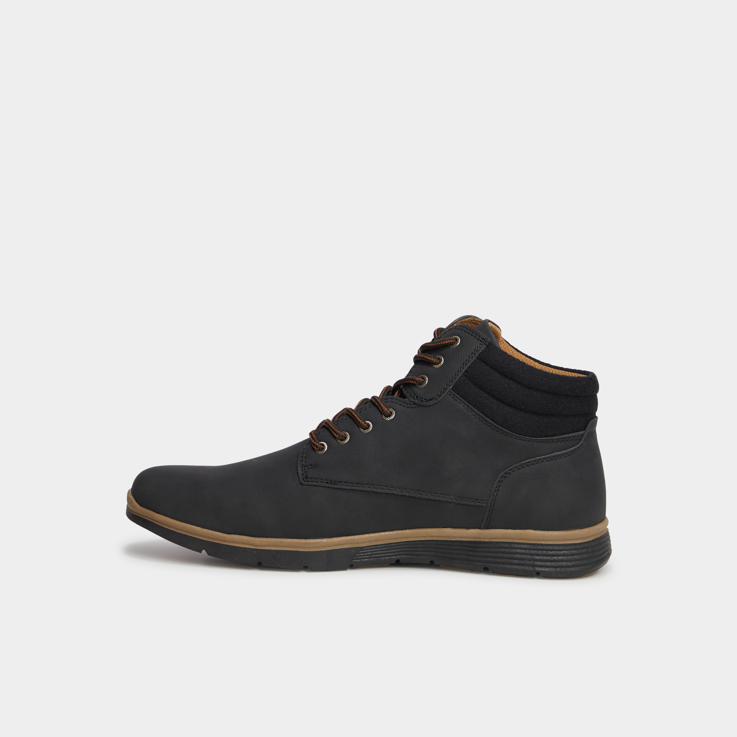 Bottines montantes &agrave; lacets noir homme