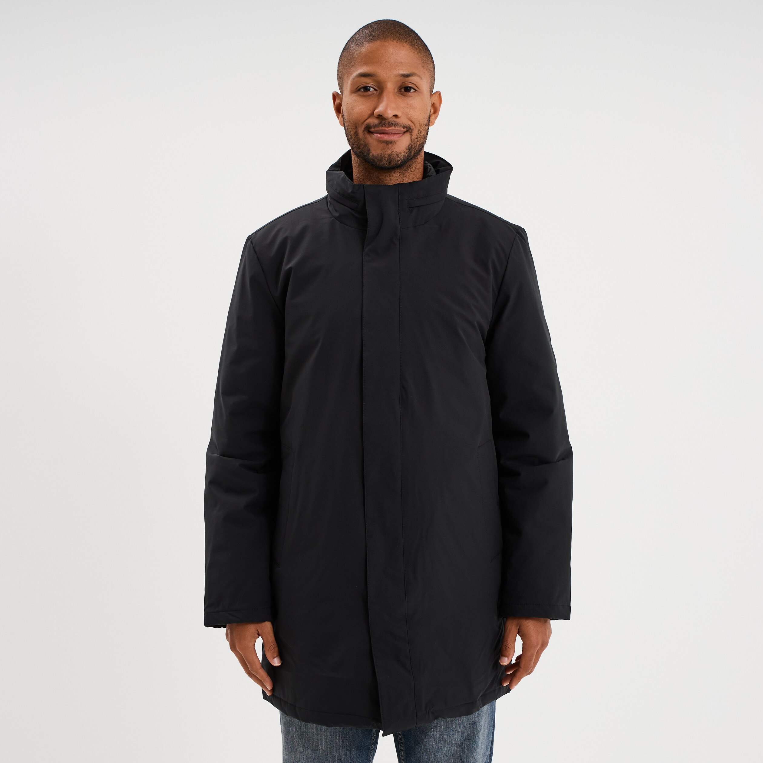 Parka 3-en-1 d&eacute;perlante noir homme