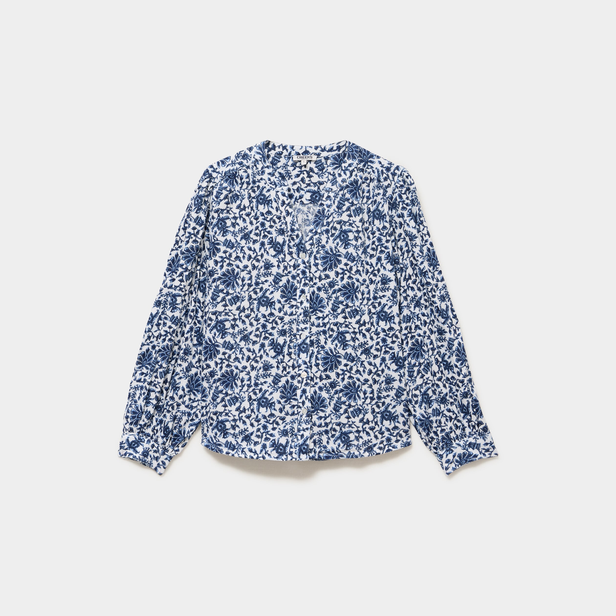 Blouse oversize col tunisien blanc femme