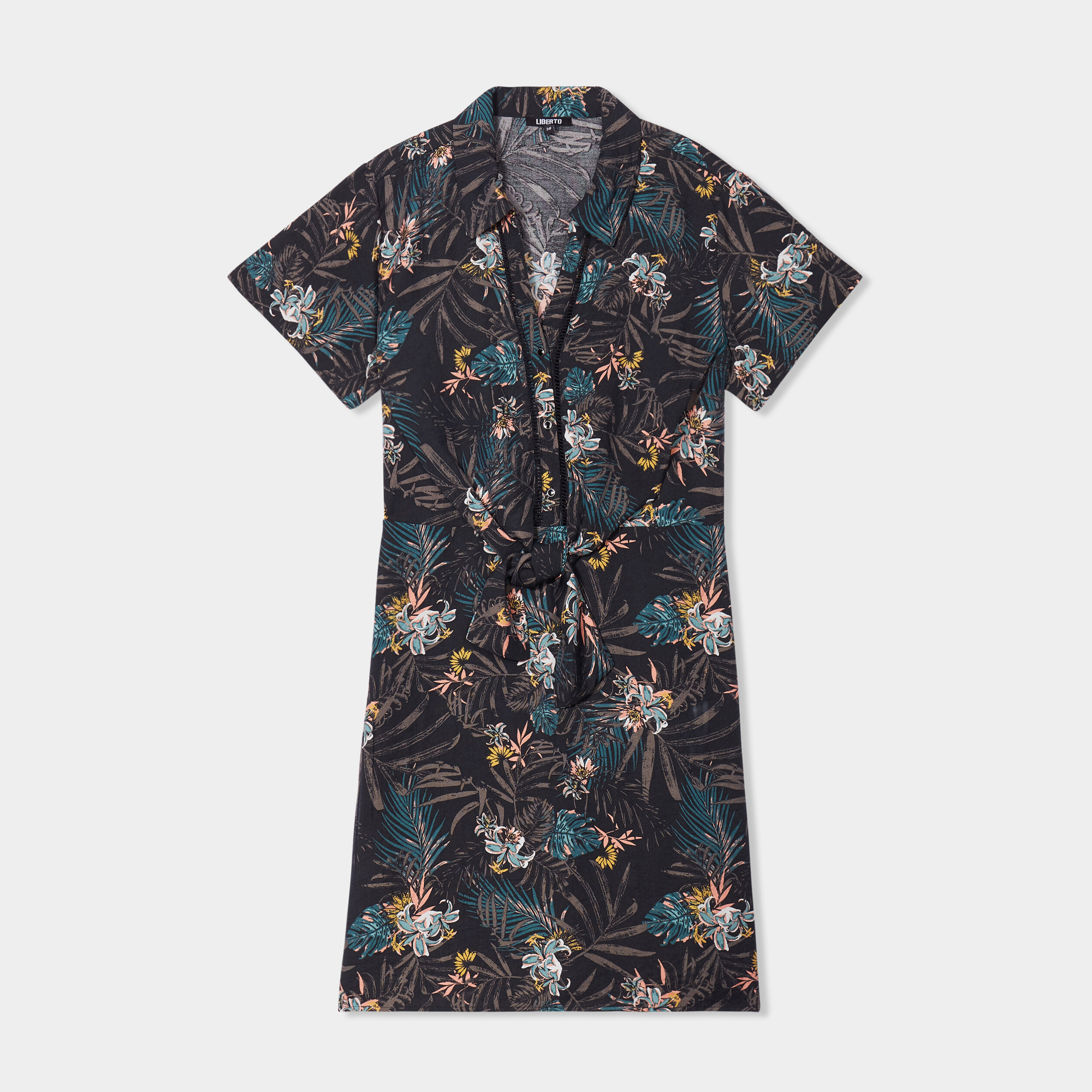 robe courte taille effet noue noir femme Robe courte taille effet noué noir femme