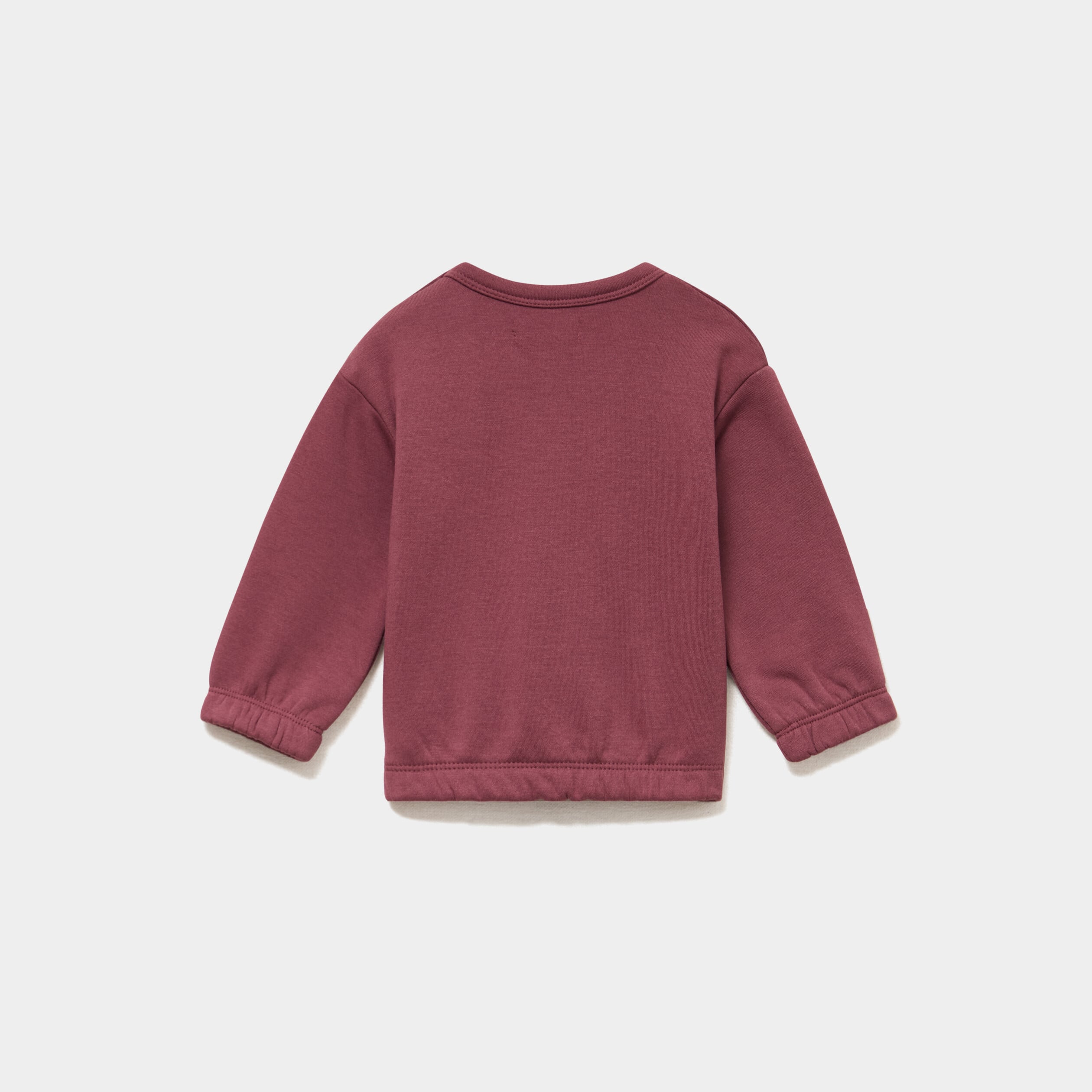 Sweat molletonn&eacute; boutons &eacute;paules bordeaux b&eacute;b&eacute; fille