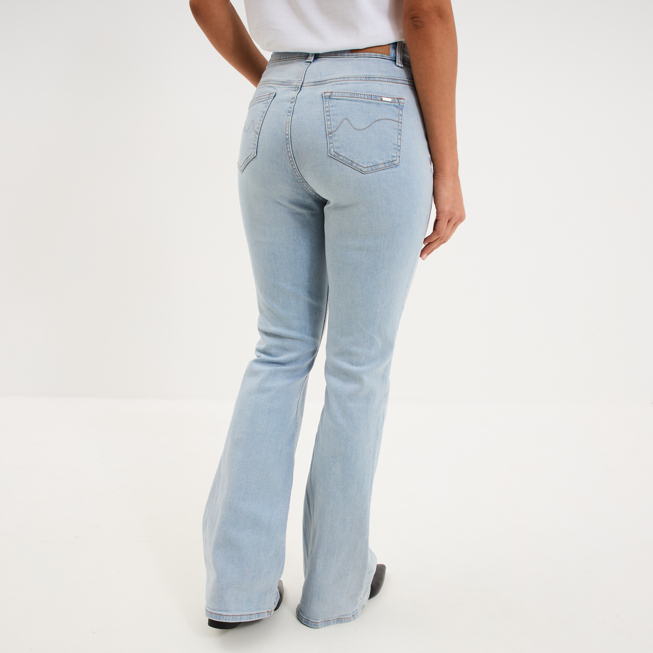 Jeans flare 5 poches denim double stone femme