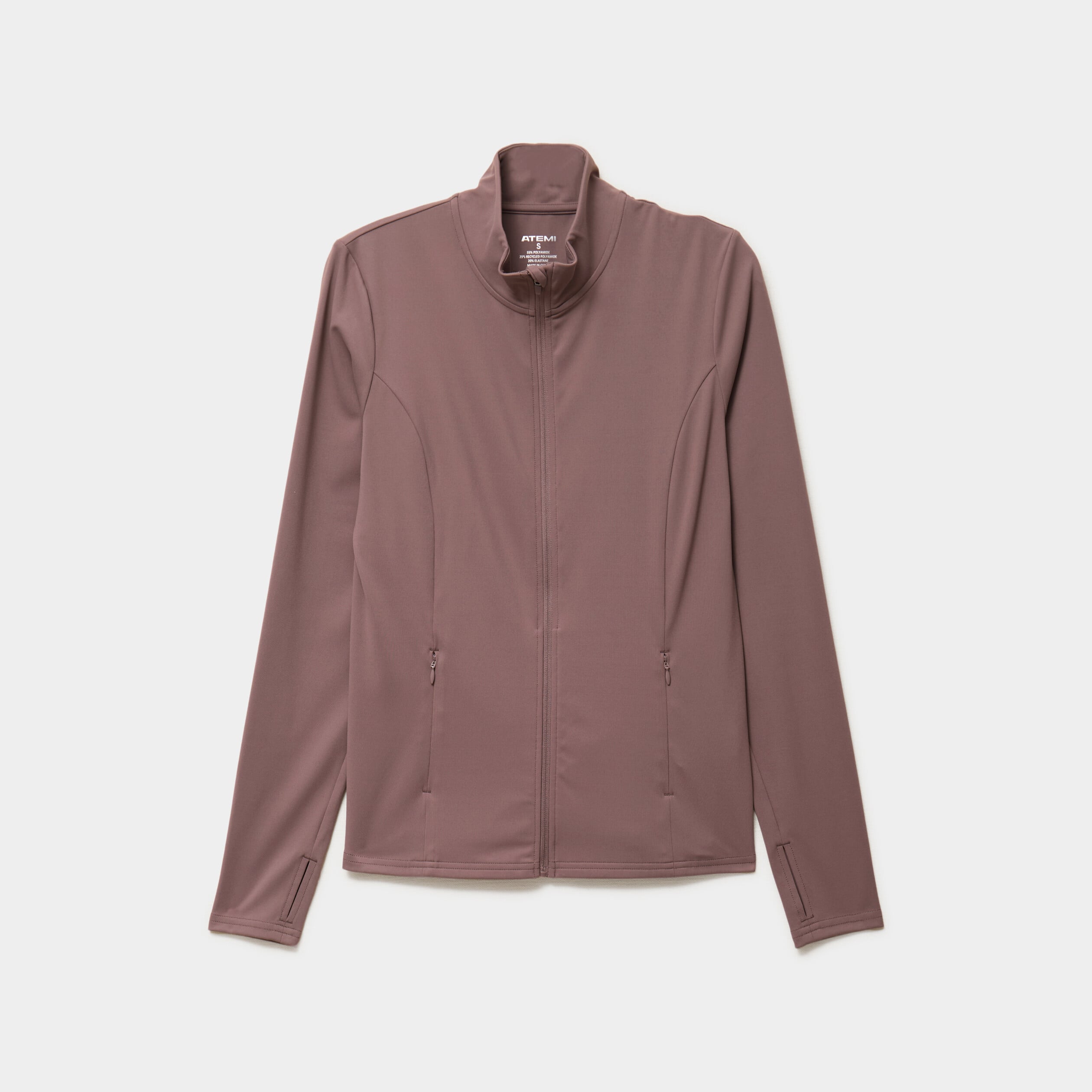 Veste de sport ajust&eacute;e avec fermeture mauve femme