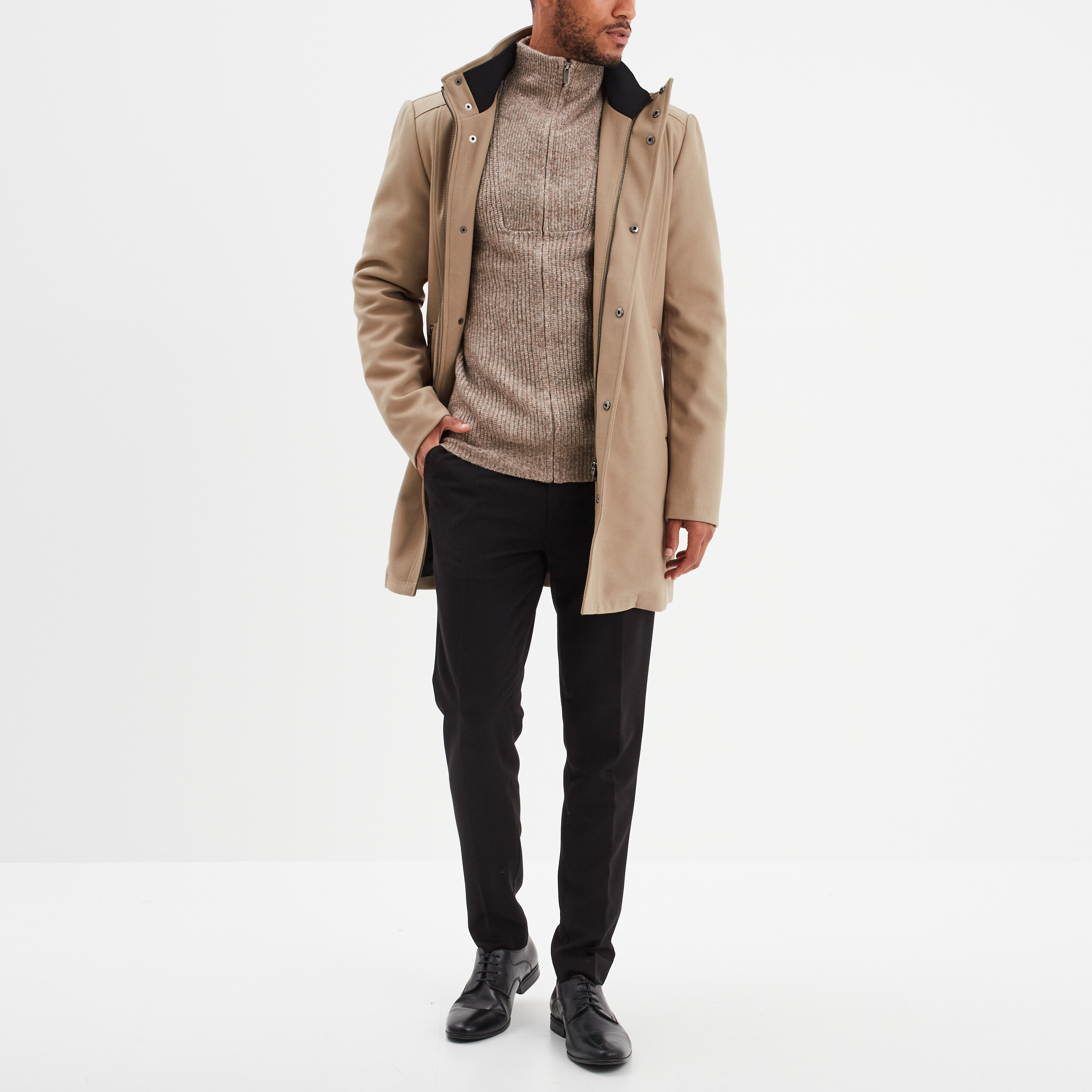 gilet zippé col camionneur homme