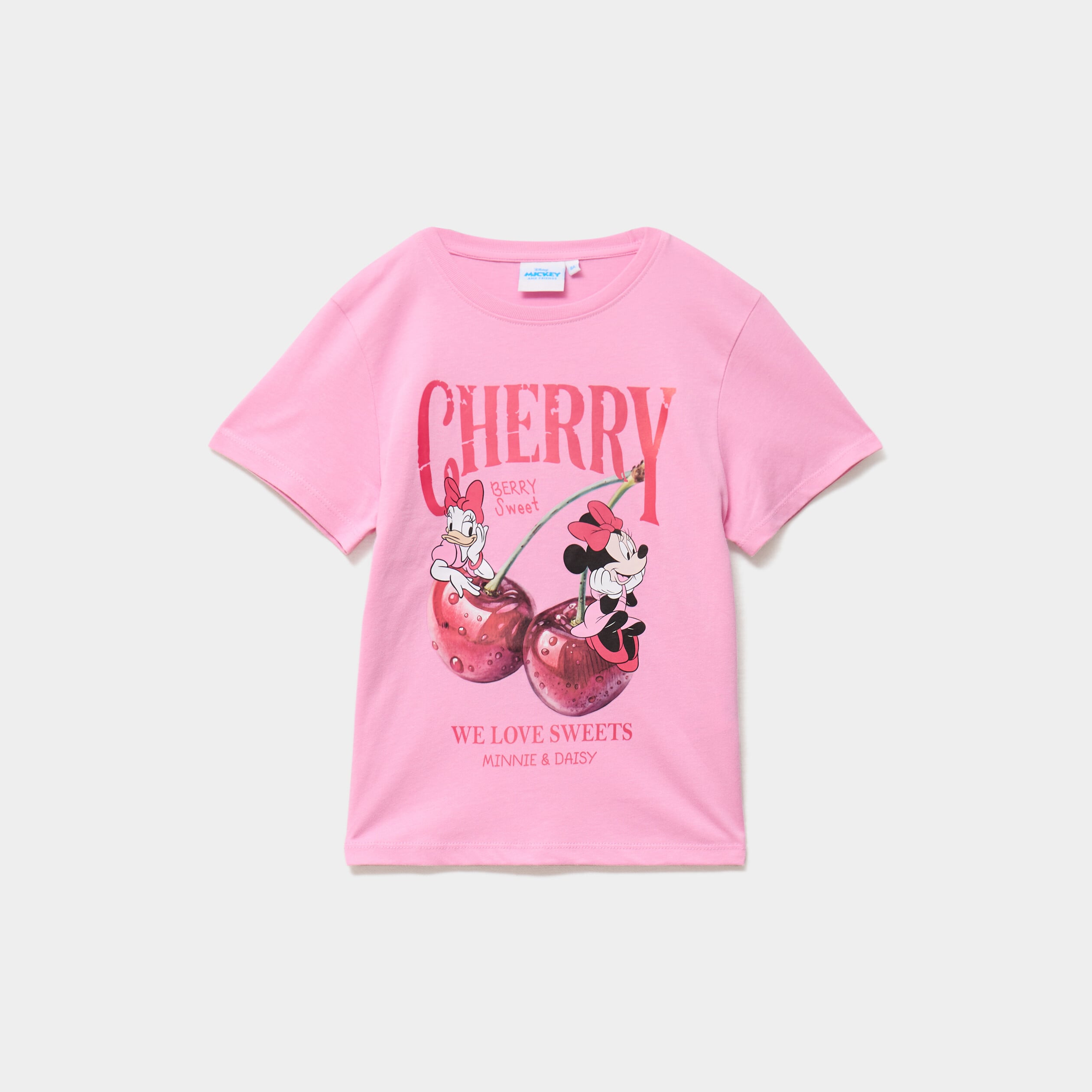 T-shirt manches courtes coton Minnie rose fille