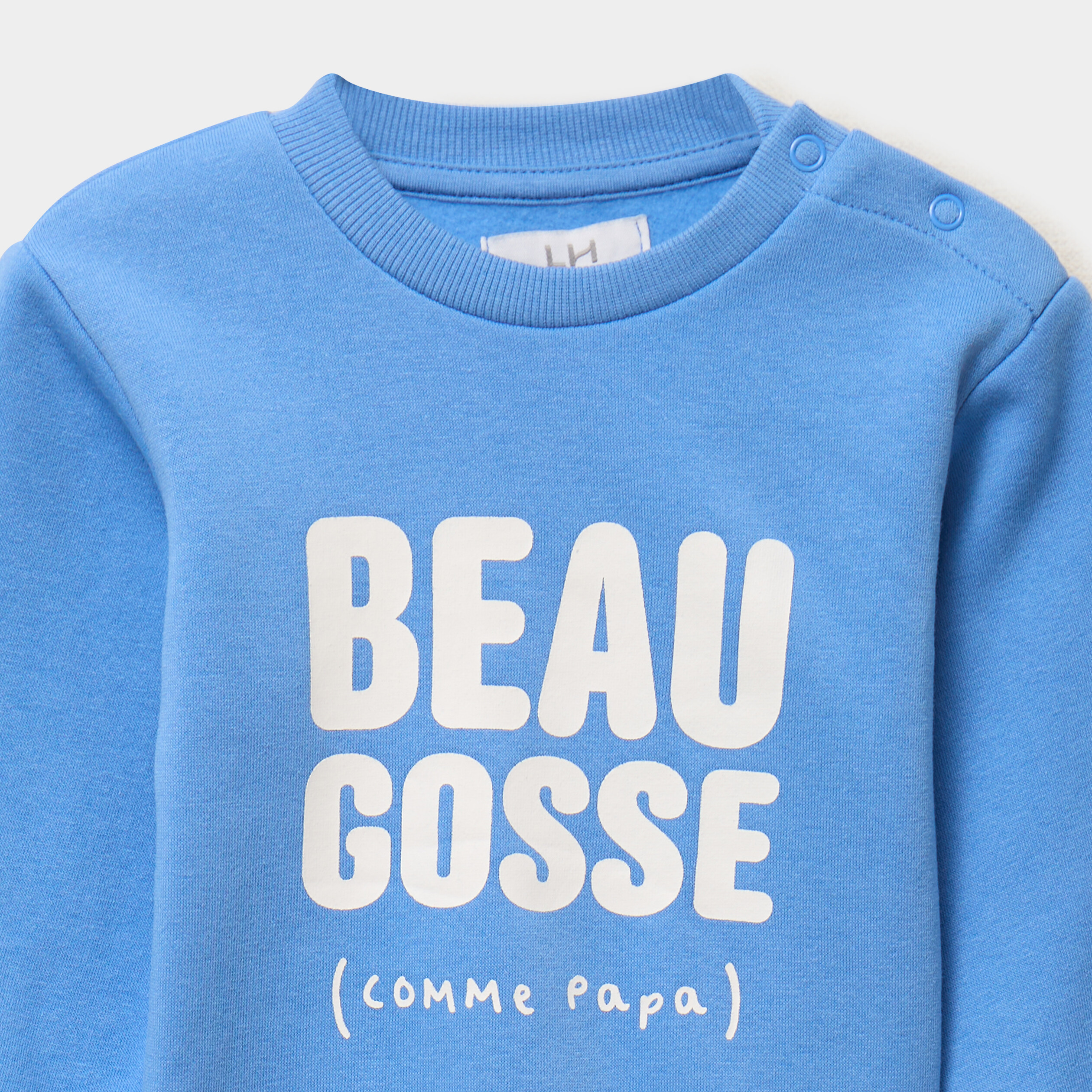 Sweat col rond manches longues bleu lavande b&eacute;b&eacute; gar&ccedil;on